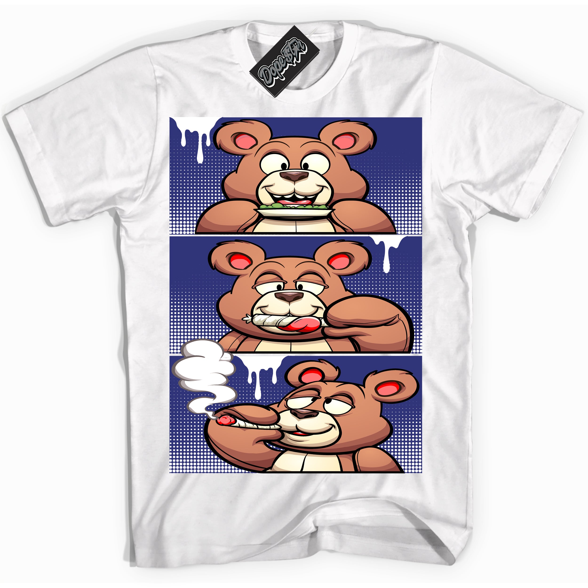 Cool White Shirt with “ Roll It Lick It Smoke It Bear ” design that perfectly matches Concord Dunk.
