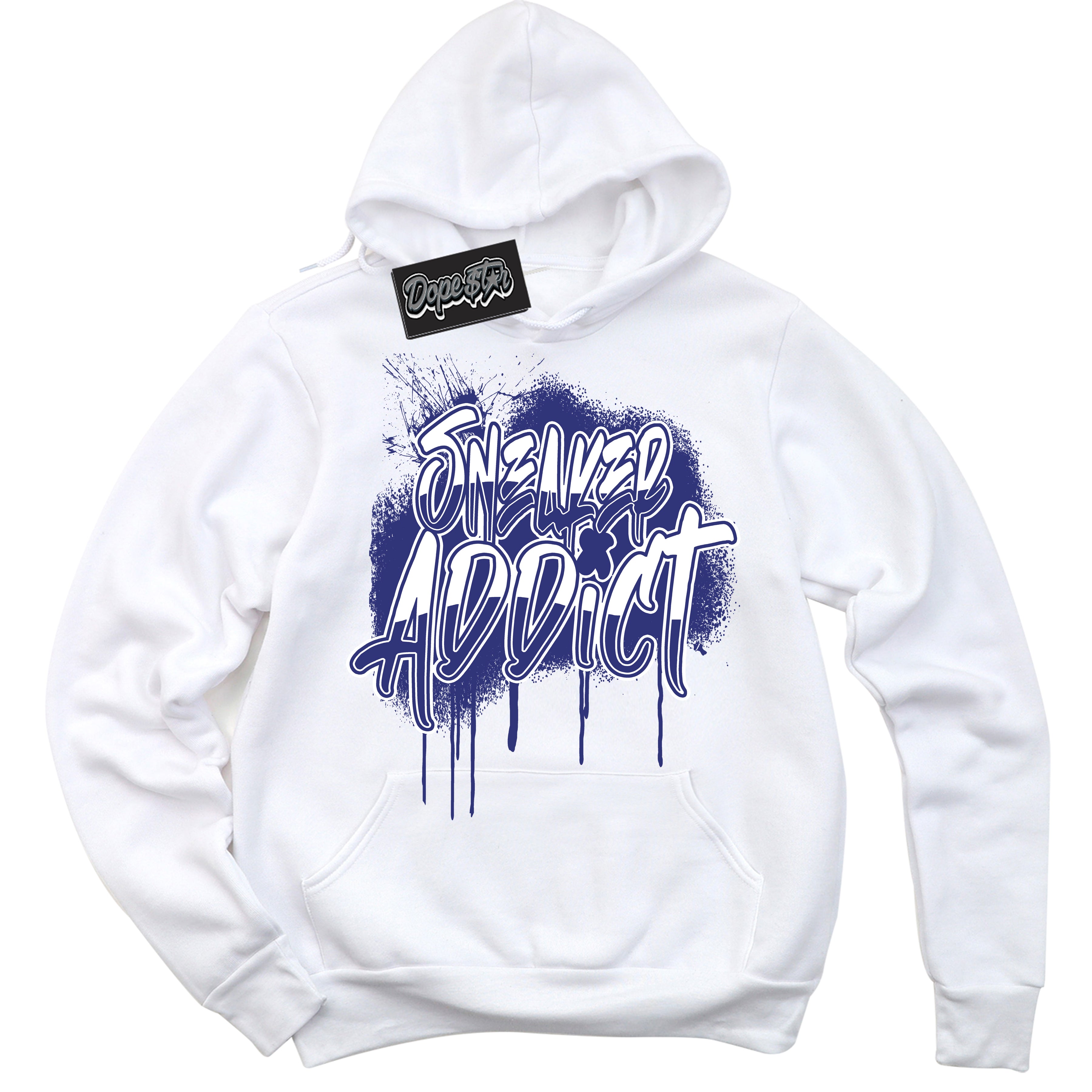 Cool White Hoodie with “ Sneaker Addict ”  design that Perfectly Matches Concord Dunk.
