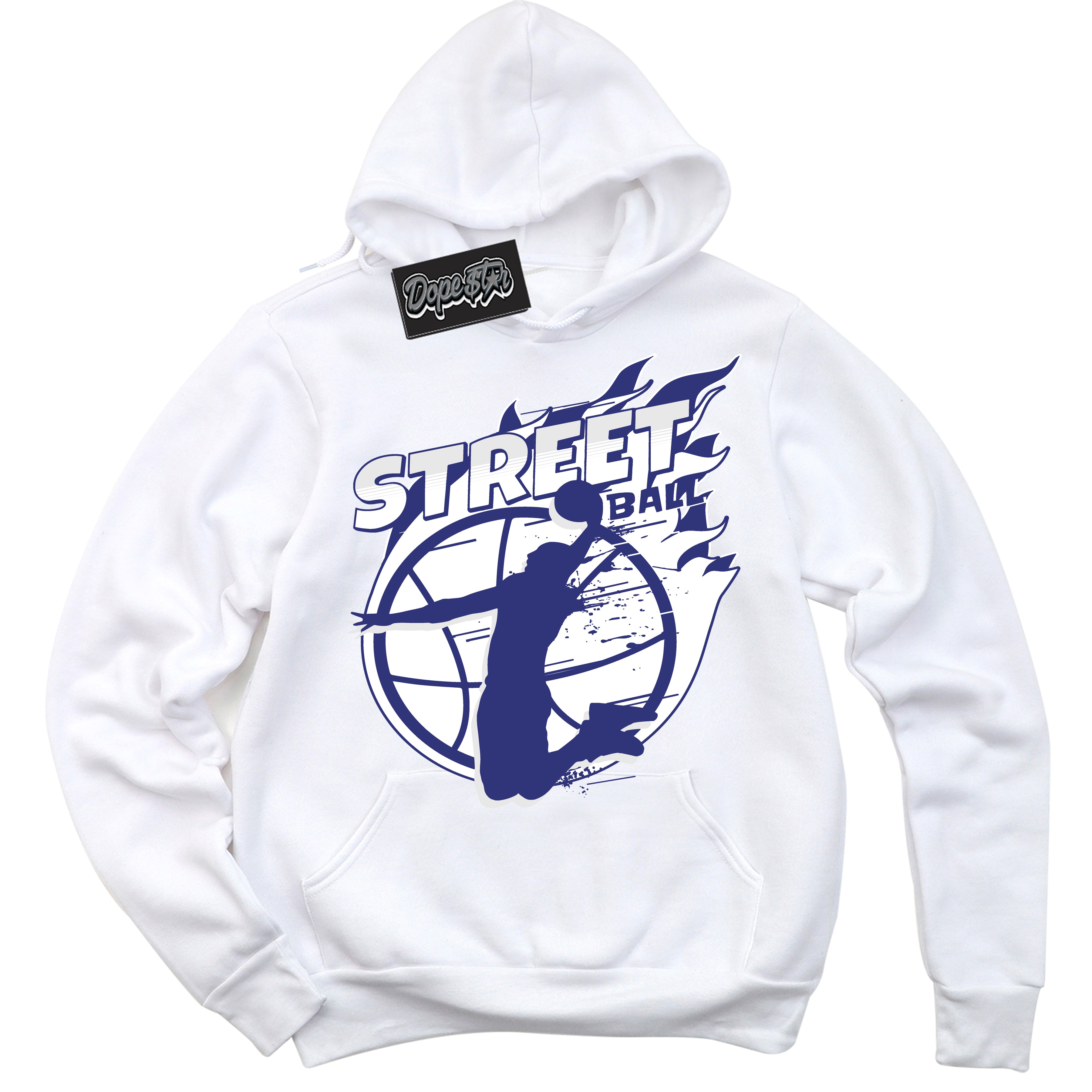 Cool White Hoodie with “ Street Ball ”  design that Perfectly Matches Concord Dunk.
