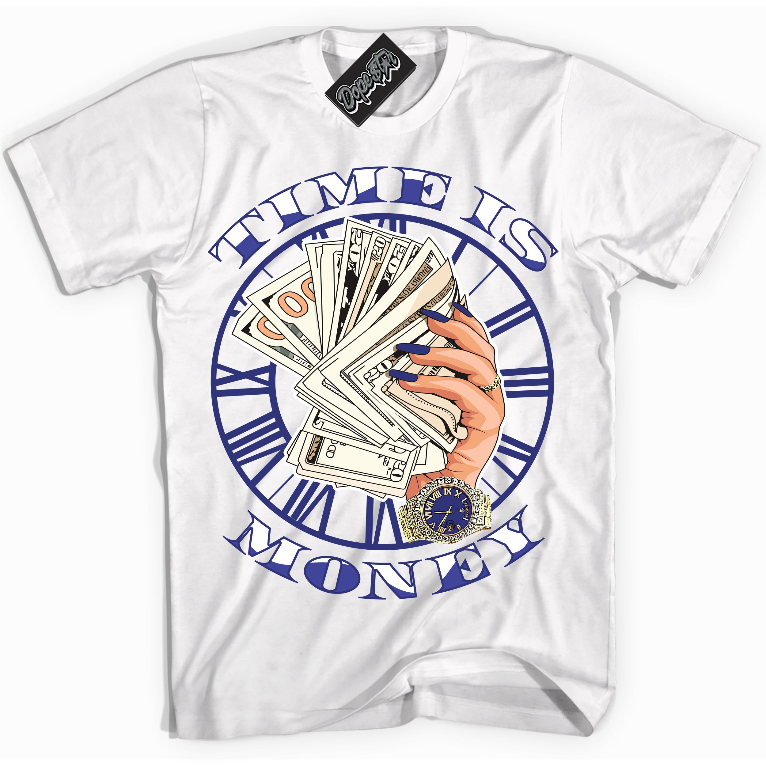 Cool White Shirt with “ Time Is Money ” design that perfectly matches Concord Dunk.
