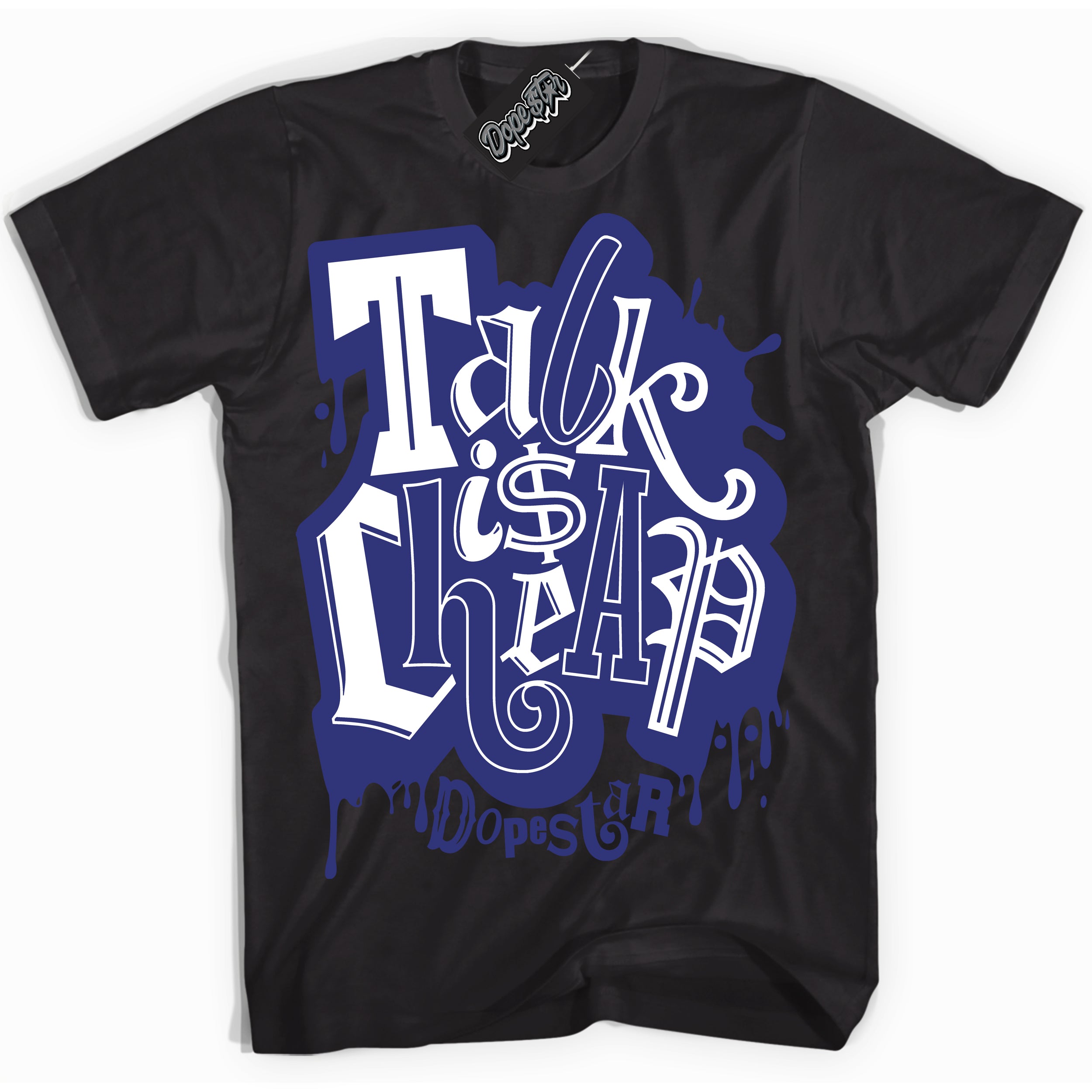 Cool Black Shirt with “ Talk Is Cheap ” design that perfectly matches Concord Dunk.
