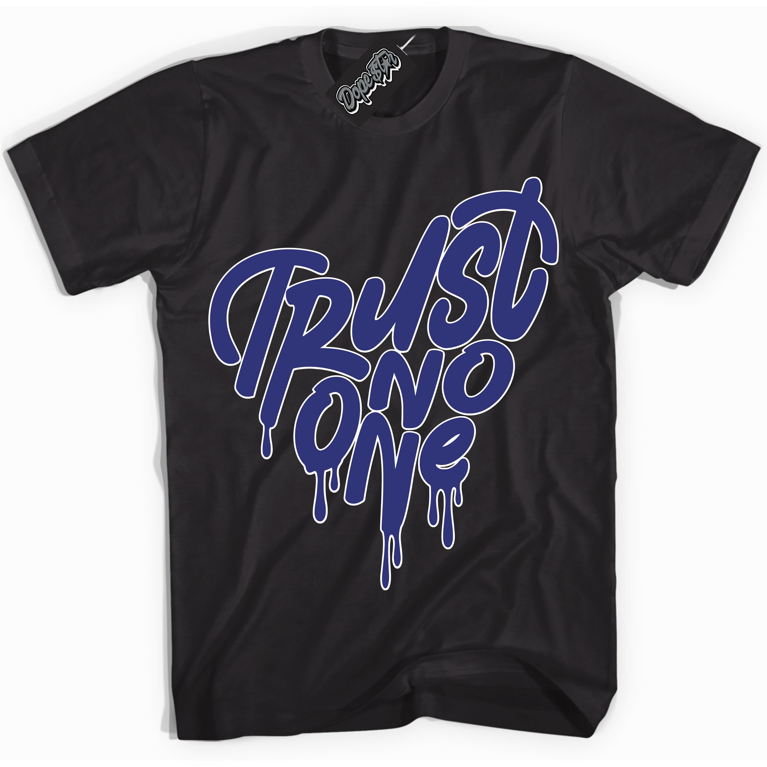 Cool Black Shirt with “ Trust No One Heart ” design that perfectly matches Concord Dunk.
