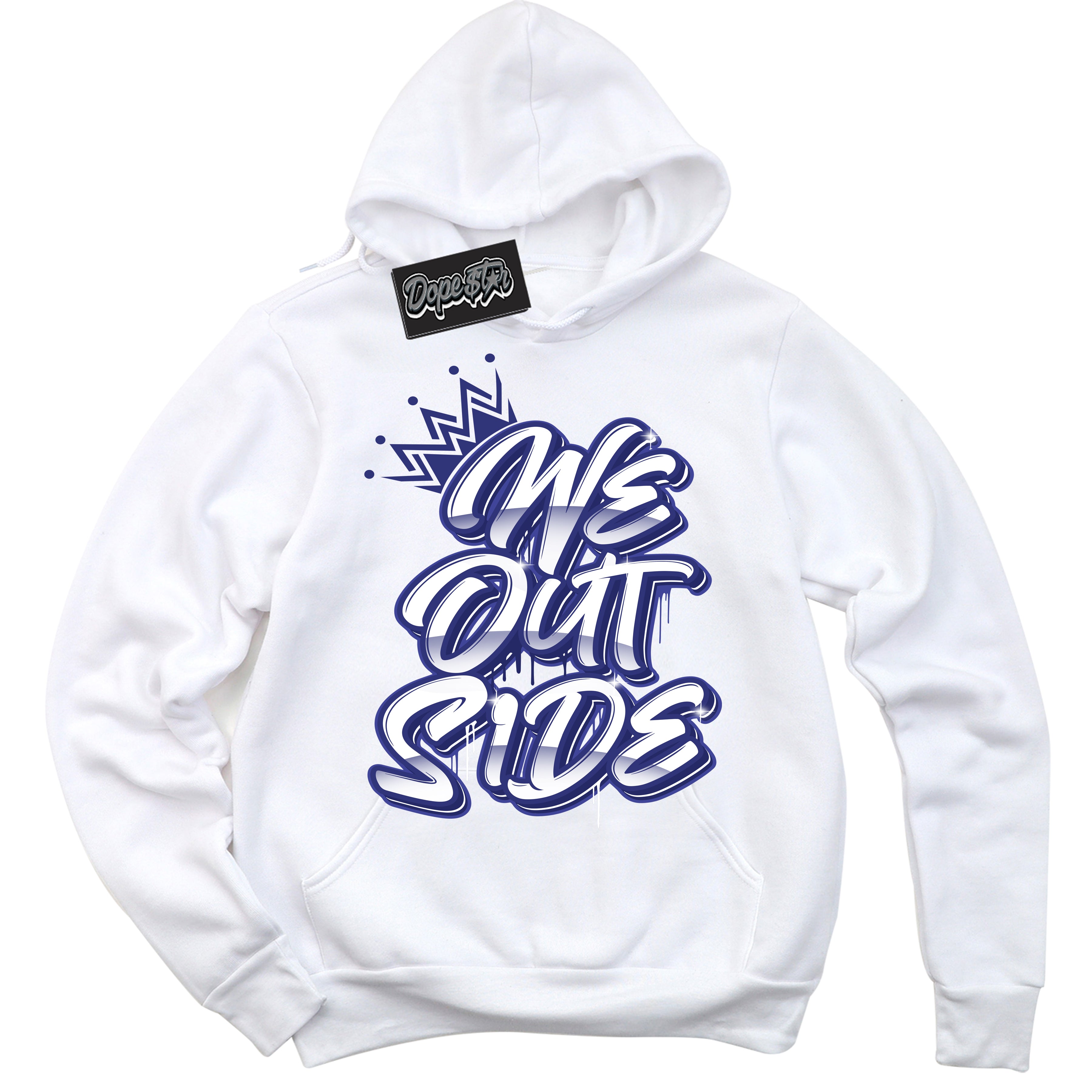 Cool White Hoodie with “ We Outside ”  design that Perfectly Matches Concord Dunk.
