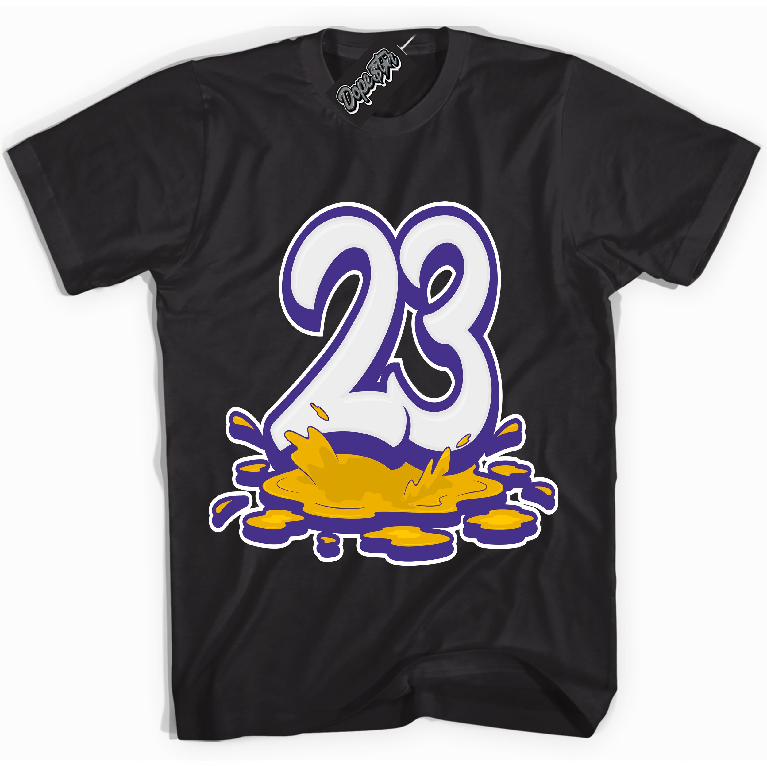 Cool Black Shirt with “23 Melting” design that perfectly matches the Kobe 8 Protro Lakers Home Sneakers.