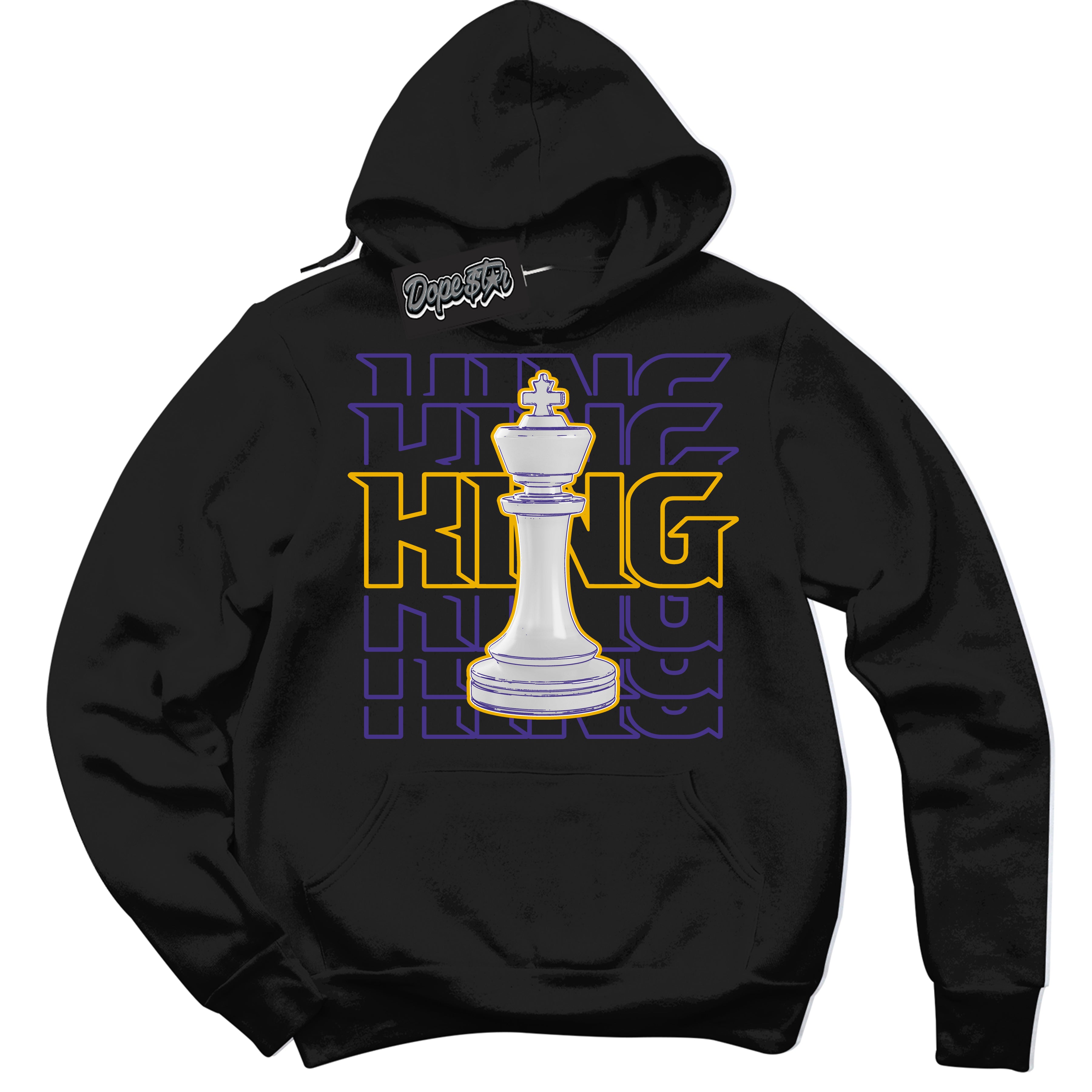 Cool Black Hoodie with “King Chess” design that Perfectly Matches Kobe 8 Protro Lakers Home Sneakers.