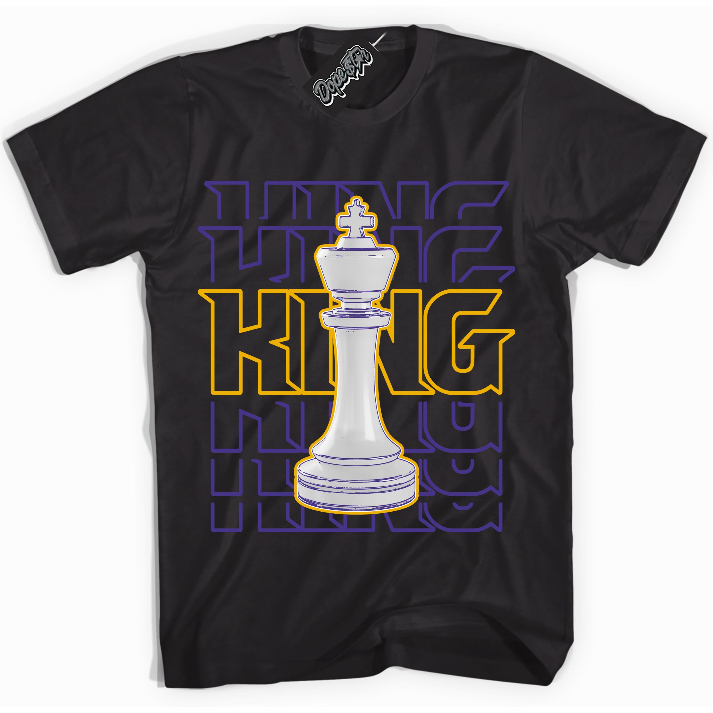 Cool Black Shirt with “King Chess” design that perfectly matches the Kobe 8 Protro Lakers Home Sneakers.