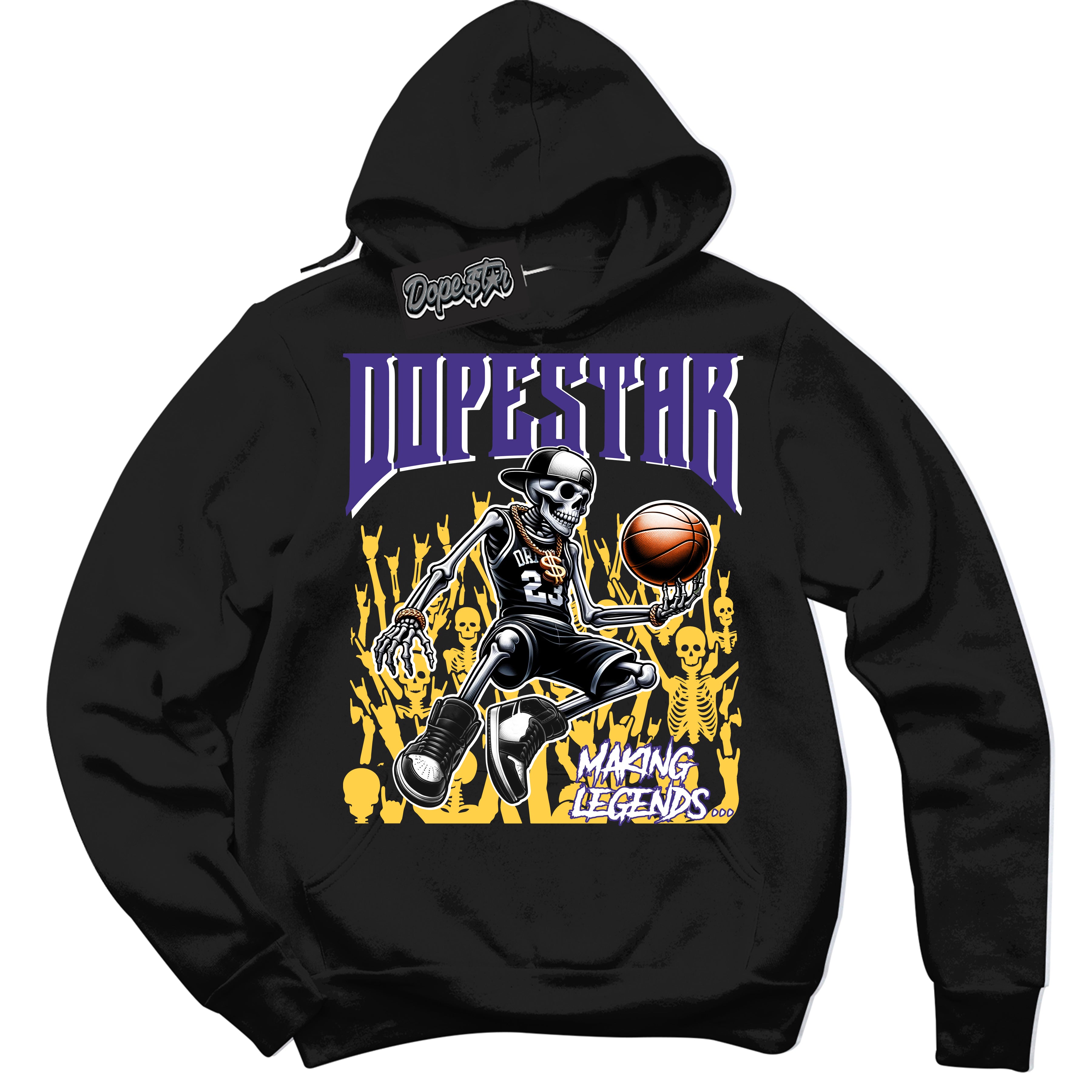 Cool Black Hoodie with “Making Legends” design that Perfectly Matches Kobe 8 Protro Lakers Home Sneakers.