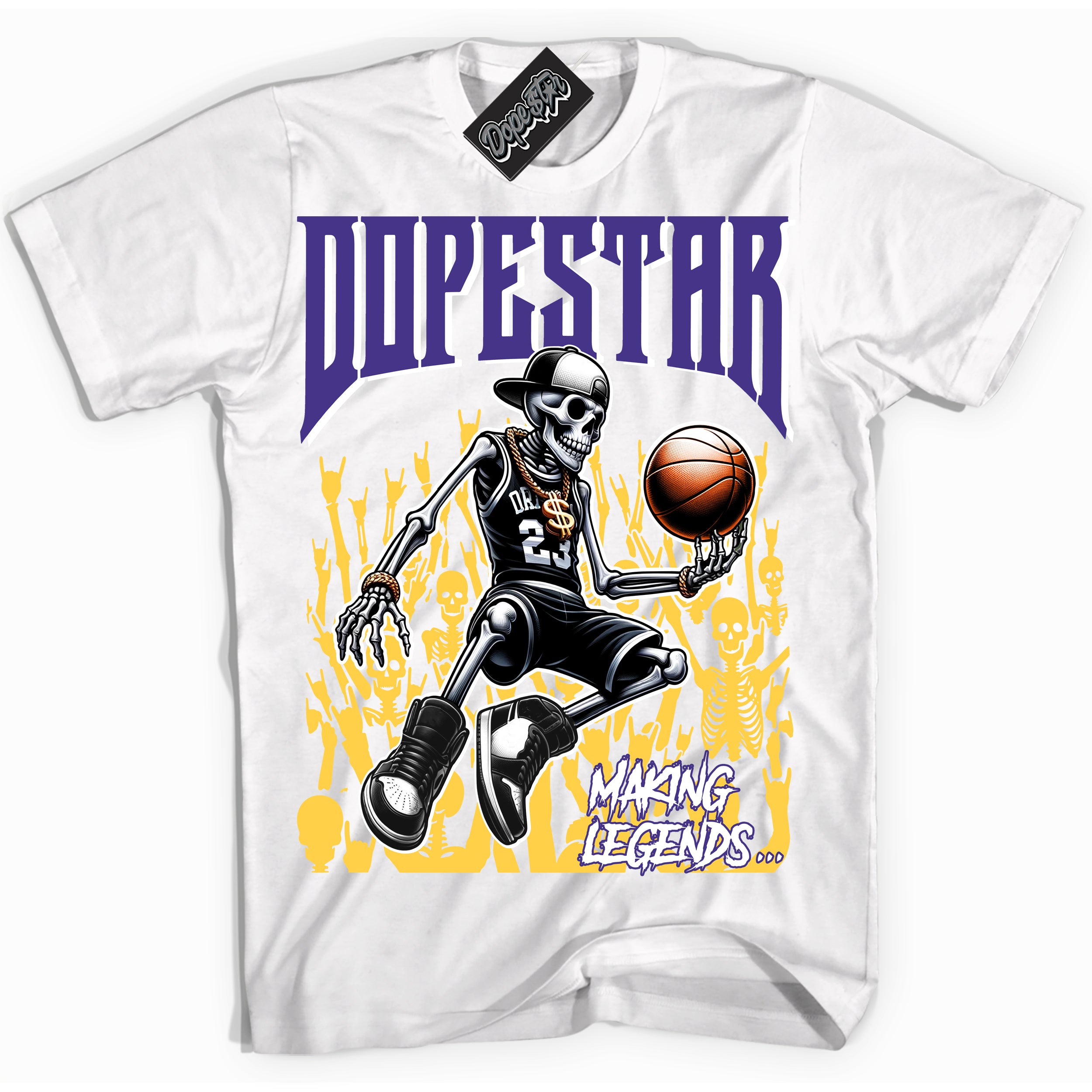 Cool White Shirt with “Making Legends” design that perfectly matches the Kobe 8 Protro Lakers Home Sneakers.