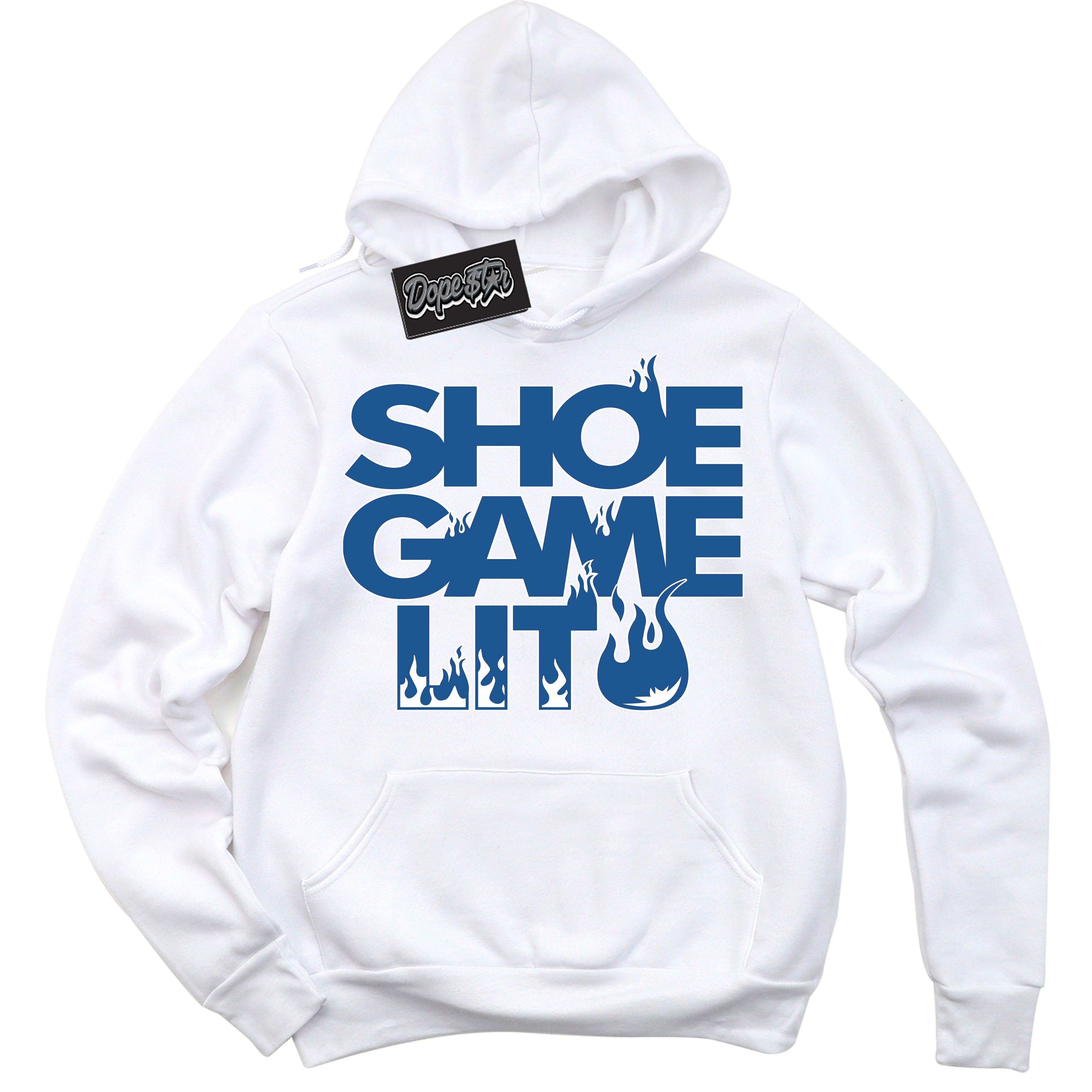 Cool White Hoodie with “ Shoe Game Lit '' design that Perfectly Matches  Born X Raised One Block At A Time Sneakers.