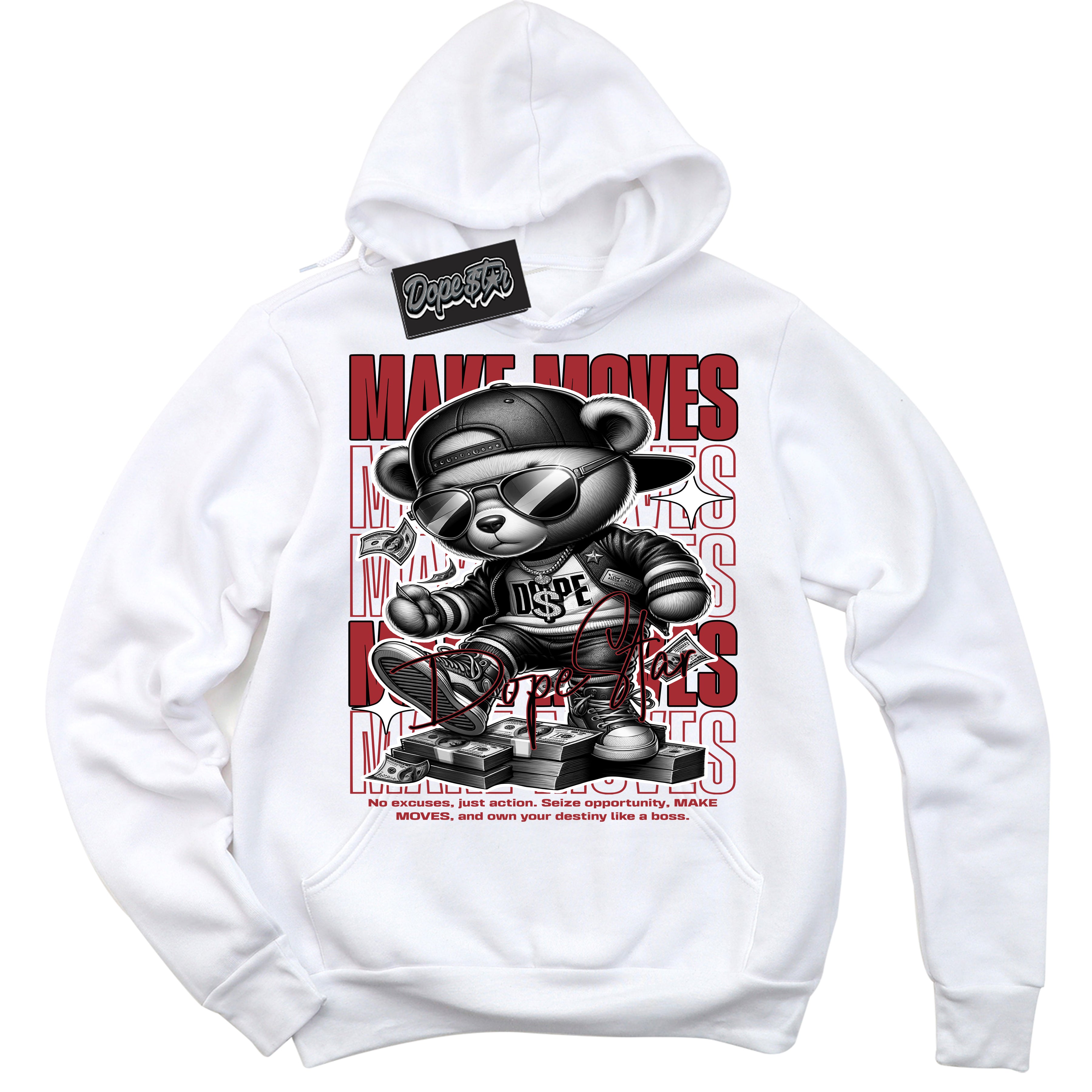 Cool White Hoodie with “ Makin Moves ”  design that Perfectly Matches Pro J Pack Chicago Sneakers.