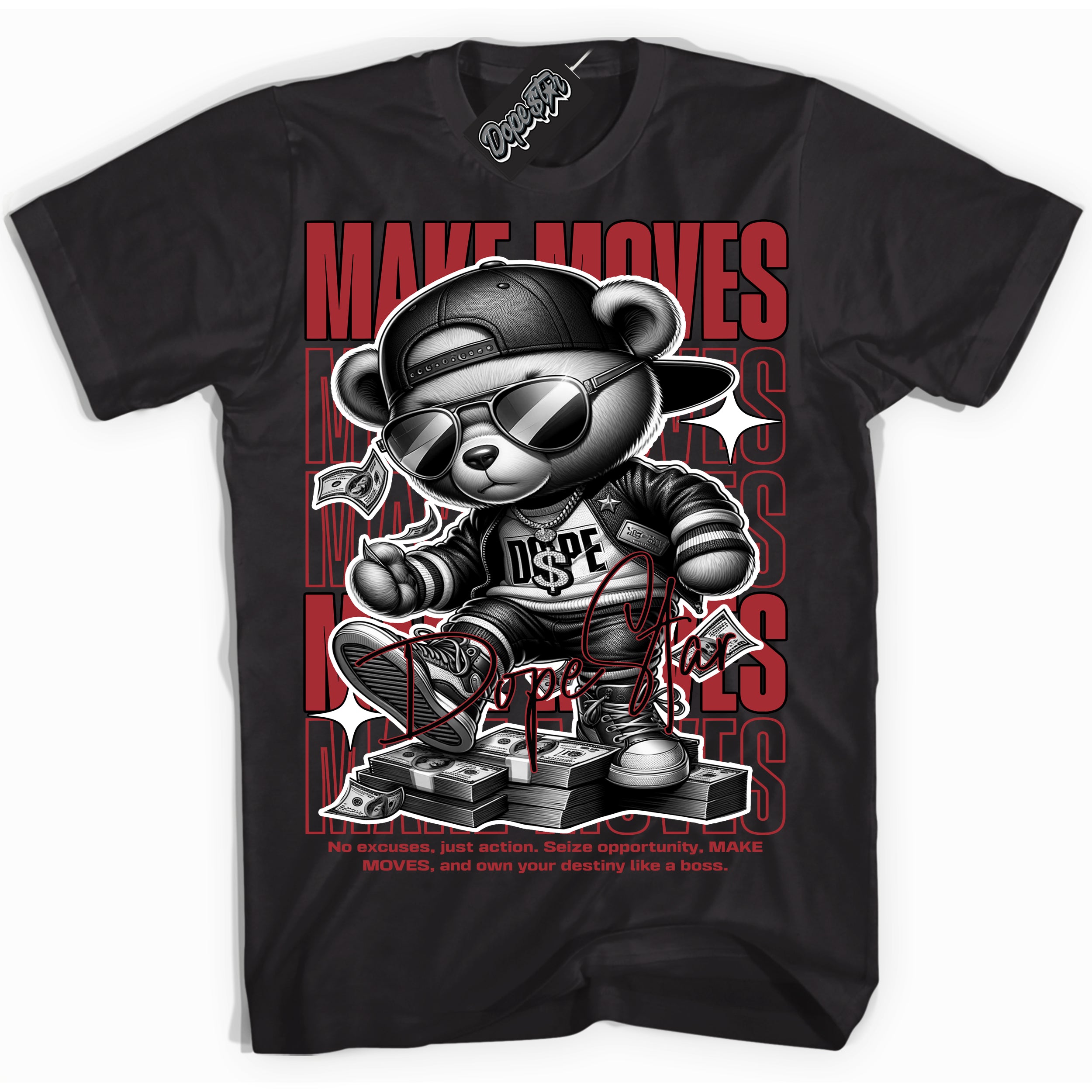 Cool Black Shirt with “ Makin Moves” design that perfectly matches Pro J Pack Chicago Sneakers.