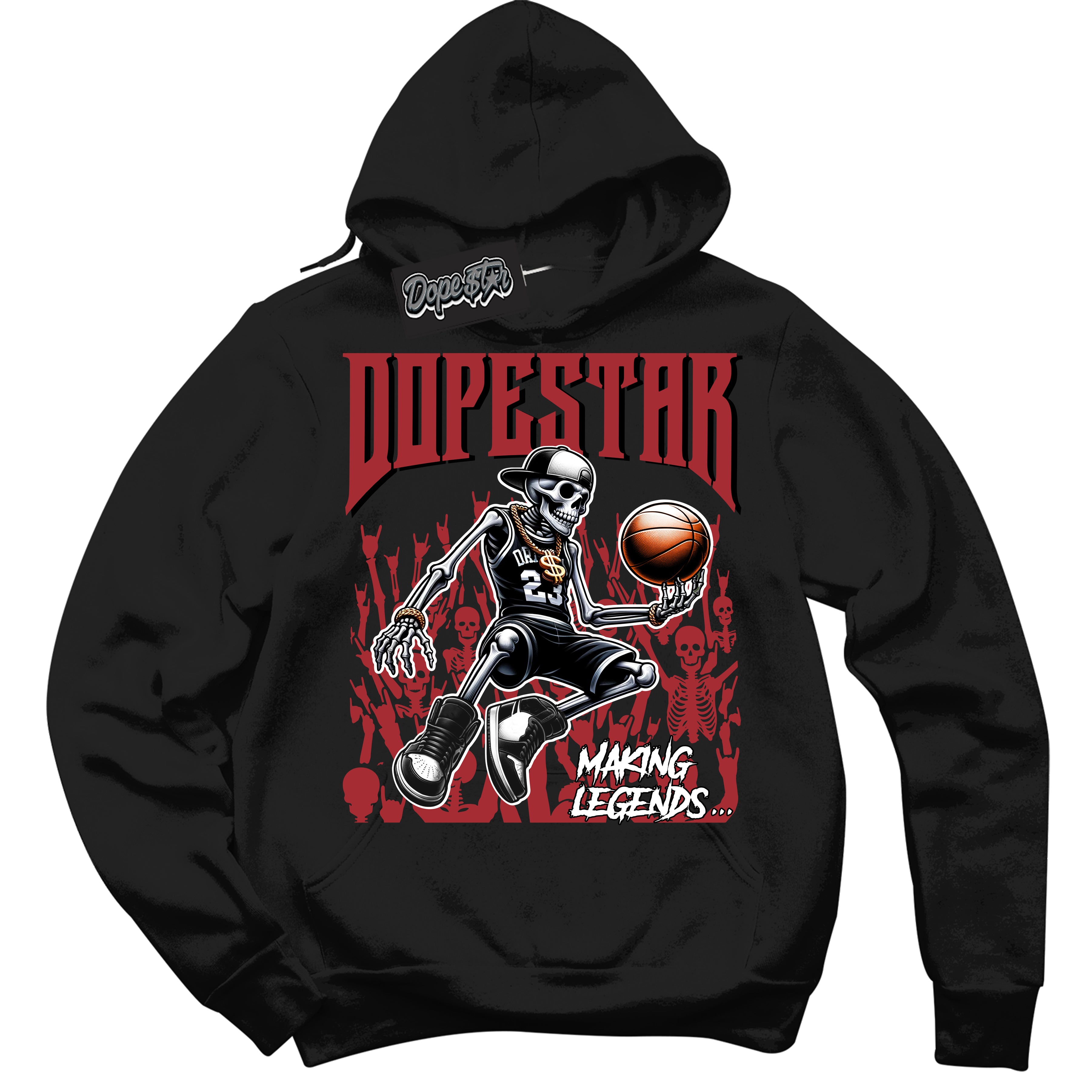 Cool Black Hoodie with “ Making Legends ”  design that Perfectly Matches Pro J Pack Chicago Sneakers.