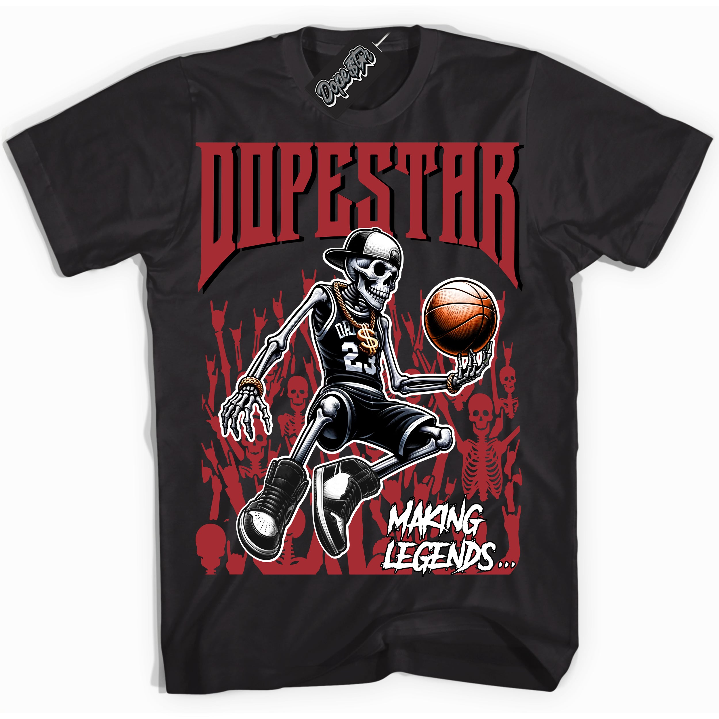 Cool Black Shirt with “ Making Legends ” design that perfectly matches Pro J Pack Chicago Sneakers.