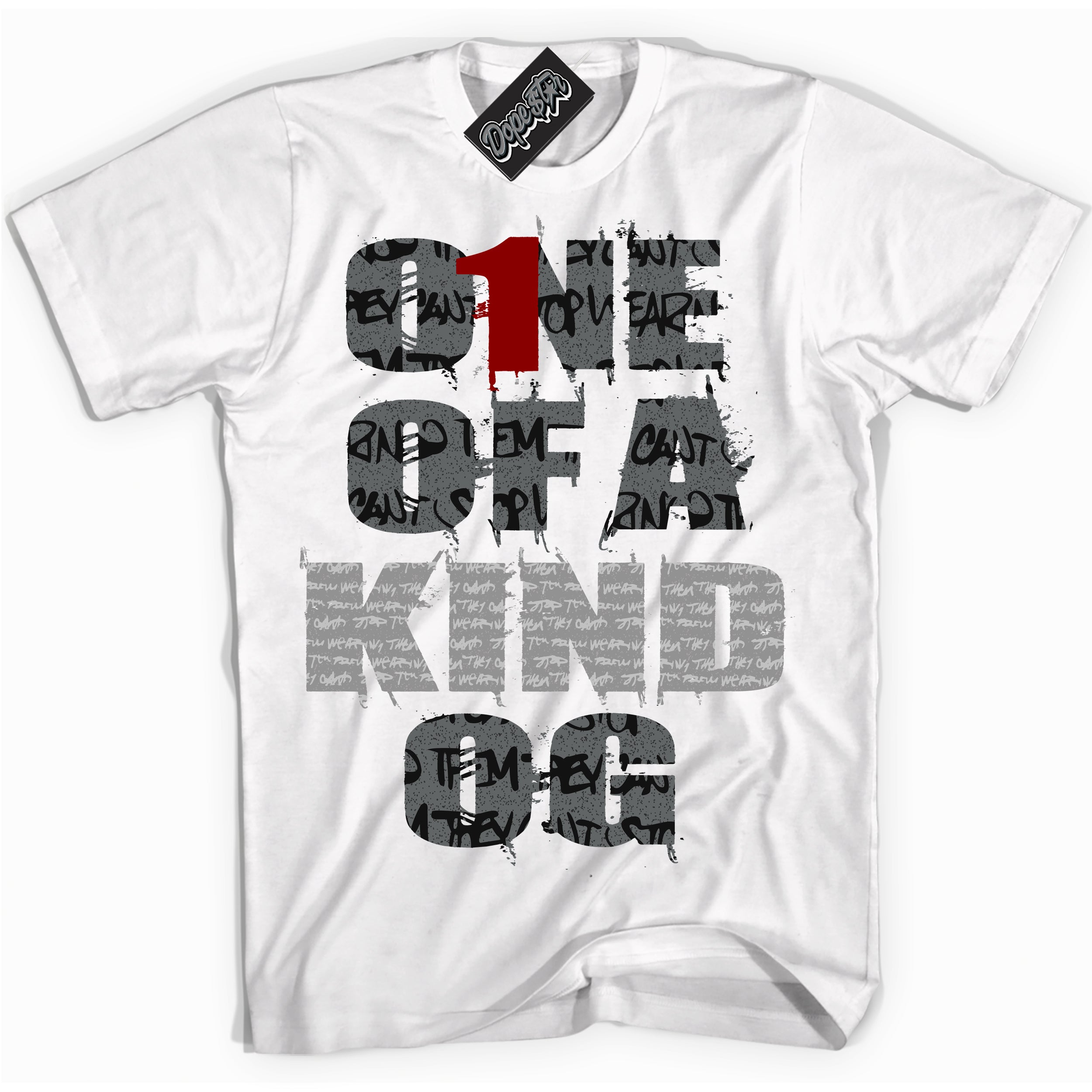 Cool White Shirt with “ One Of A Kind ” design that perfectly matches Rebellionaire 1s Sneakers.
