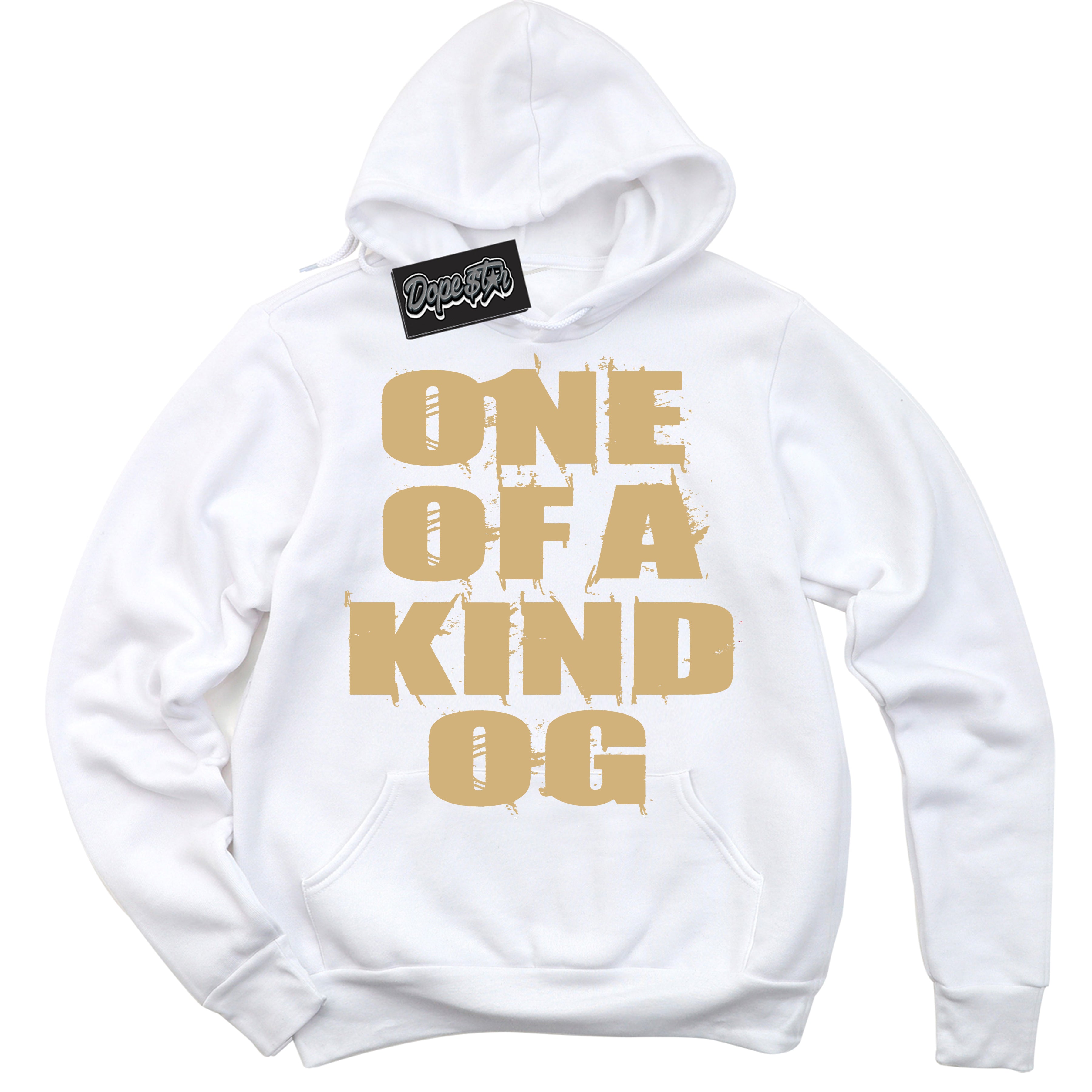 Jordan MVP White Metallic Gold ‘One Of A Kind’ – White Streetwear Hoodie | Sneaker Matching sweatshirt for Jordan MVP White Metallic Gold | Men's and Women's Streetwear Graphic Hoodie by Sneaker Shirts Outlet
