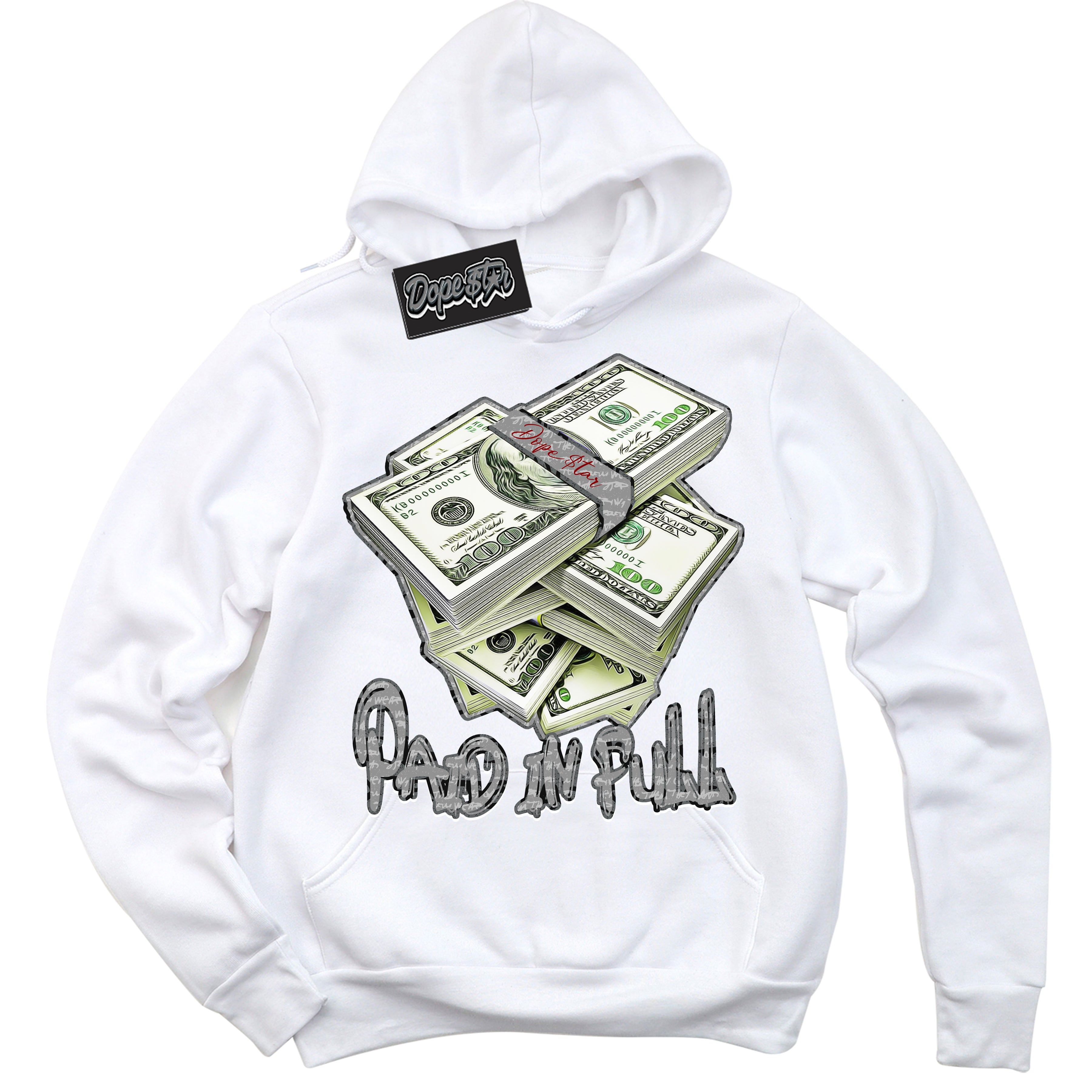 Cool White Hoodie with “ Paid In Full ”  design that Perfectly Matches Rebellionaire 1s Sneakers.