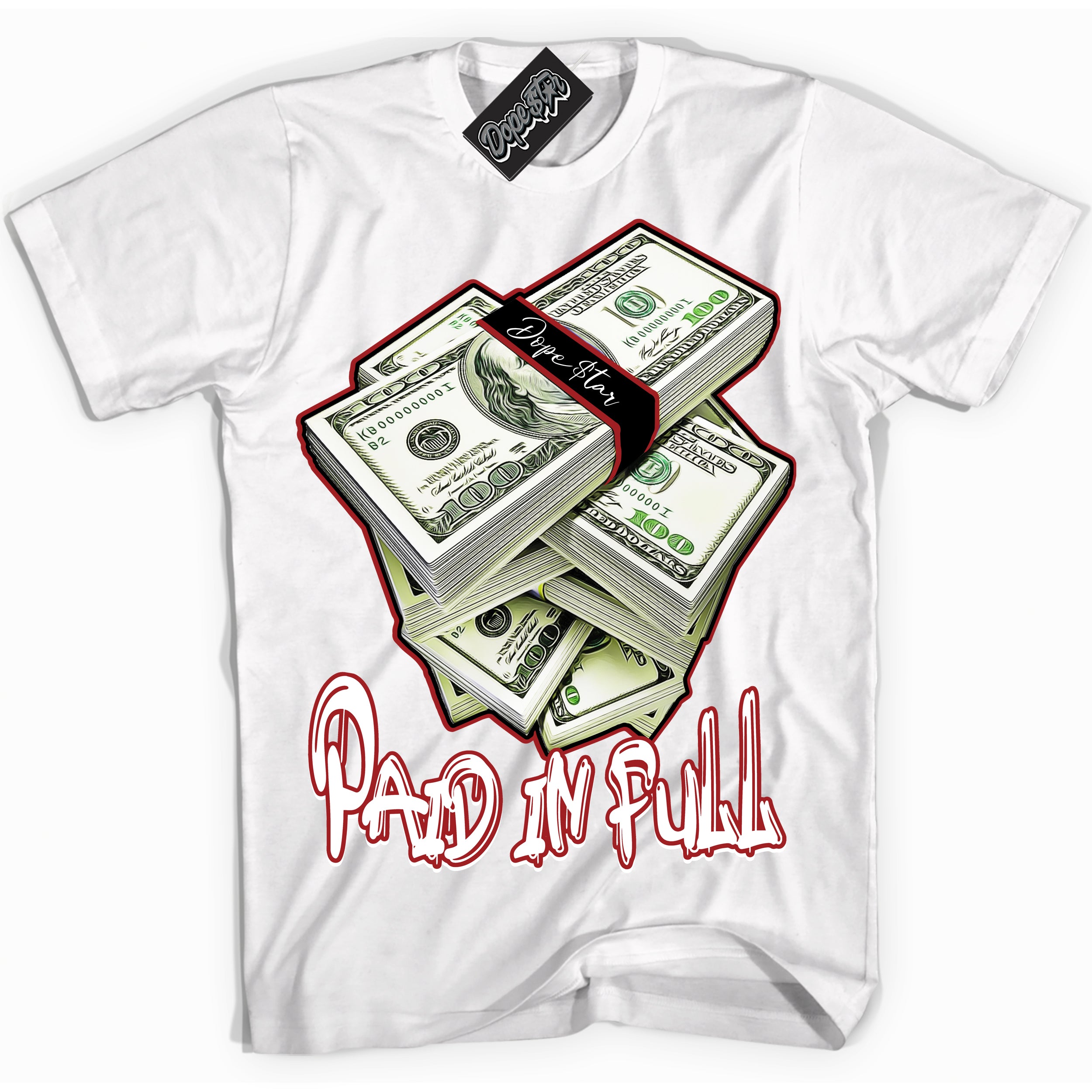 Cool White graphic tee with “ Paid In Full ” print, that perfectly matches Lost And Found 1s sneakers 