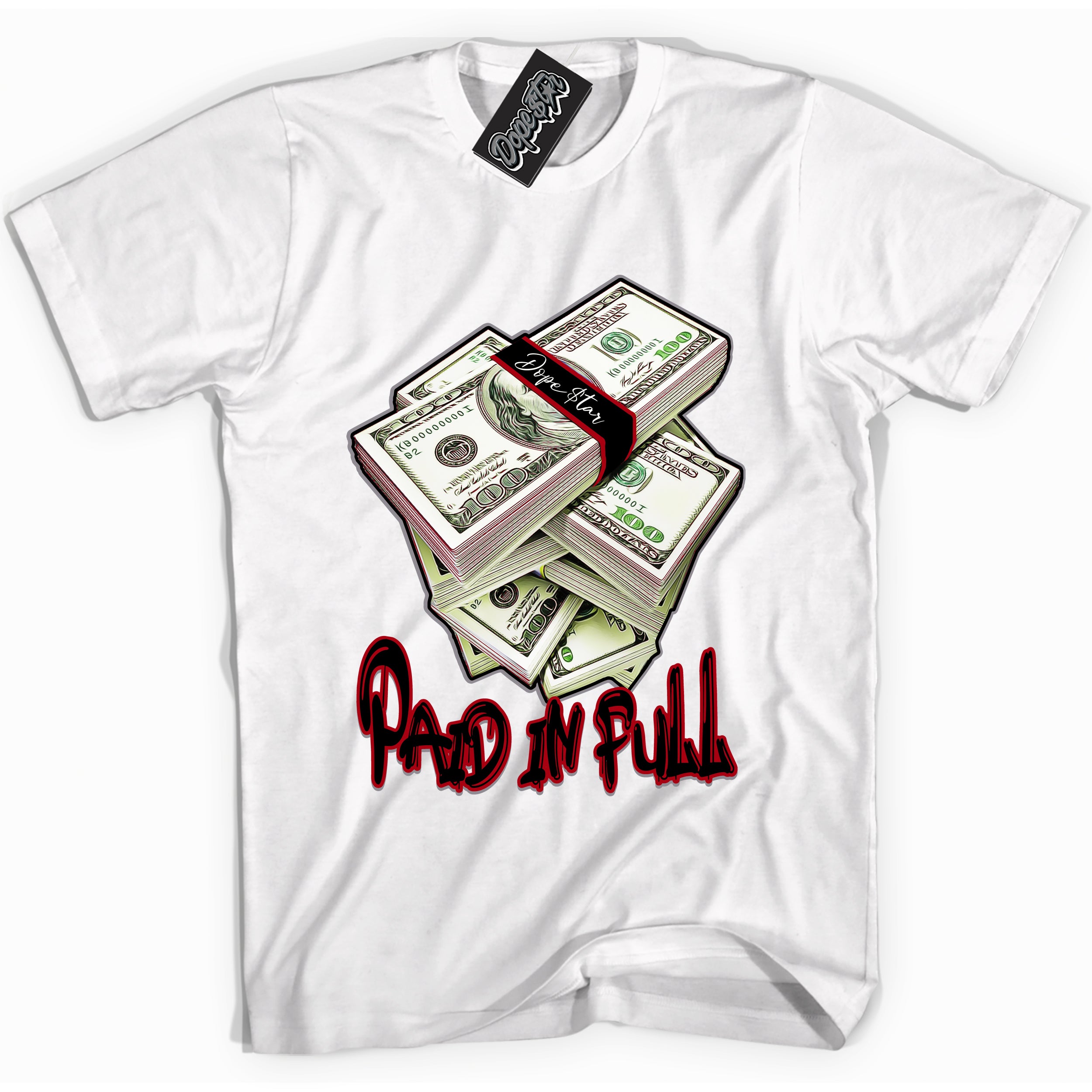 Cool White Shirt with “ Paid In Full” design that perfectly matches Bred Reimagined 4s Jordans.