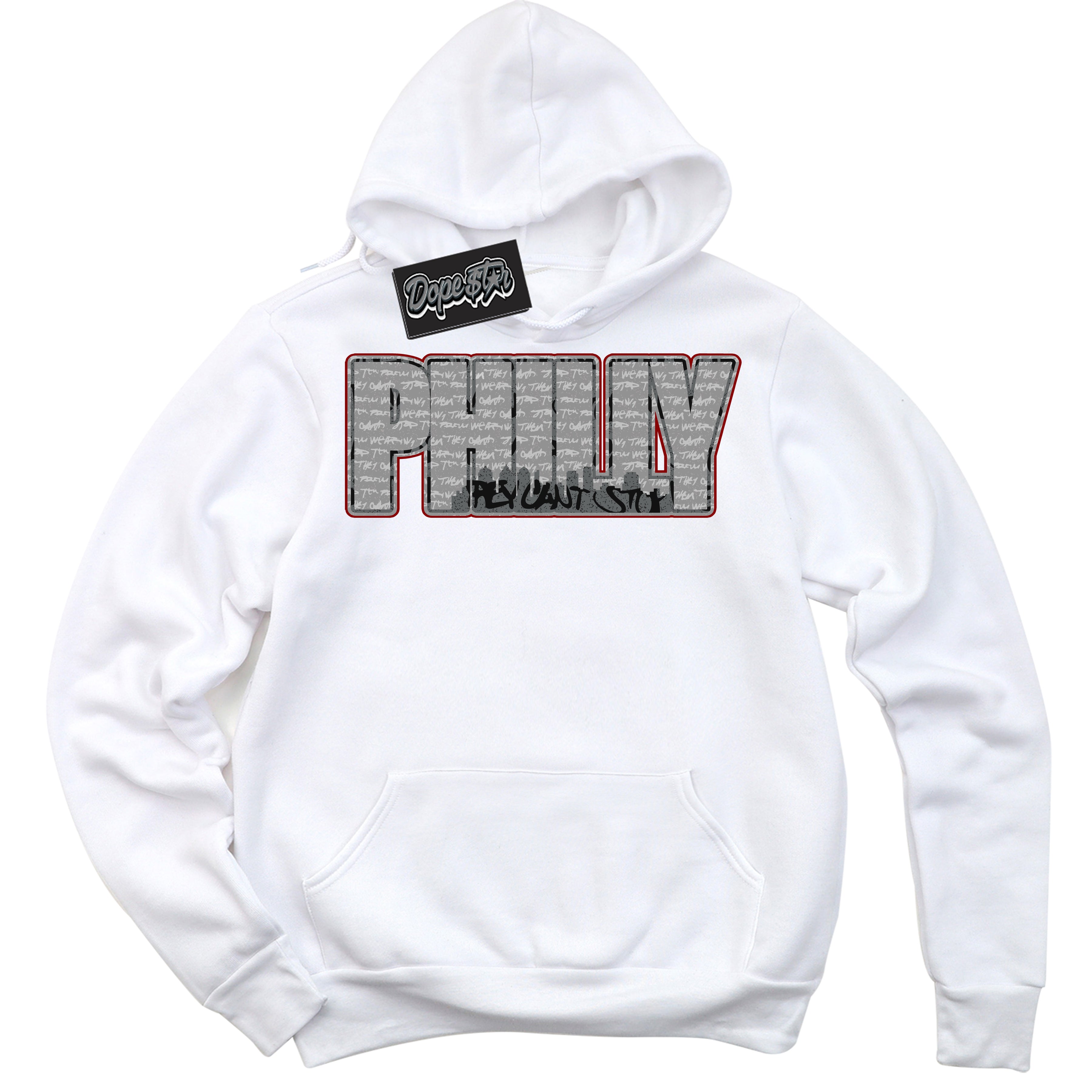 Cool White Hoodie with “ Philly ”  design that Perfectly Matches Rebellionaire 1s Sneakers.