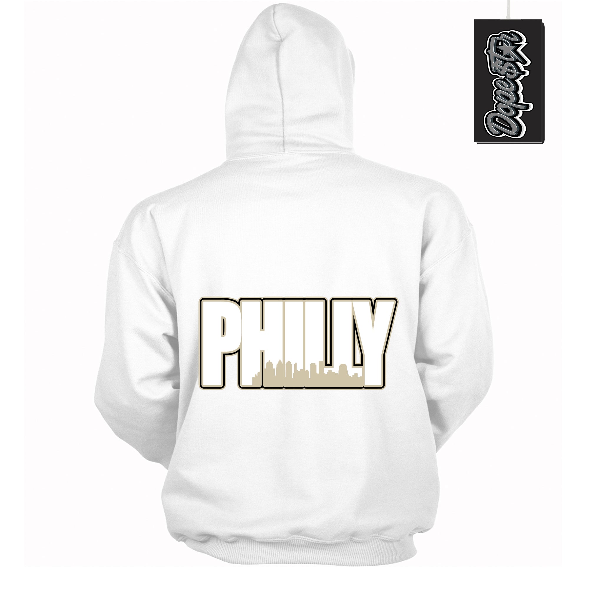 Cool White Hoodie with “ Philly ”  design that Perfectly Matches Gratitude 11s Sneakers.