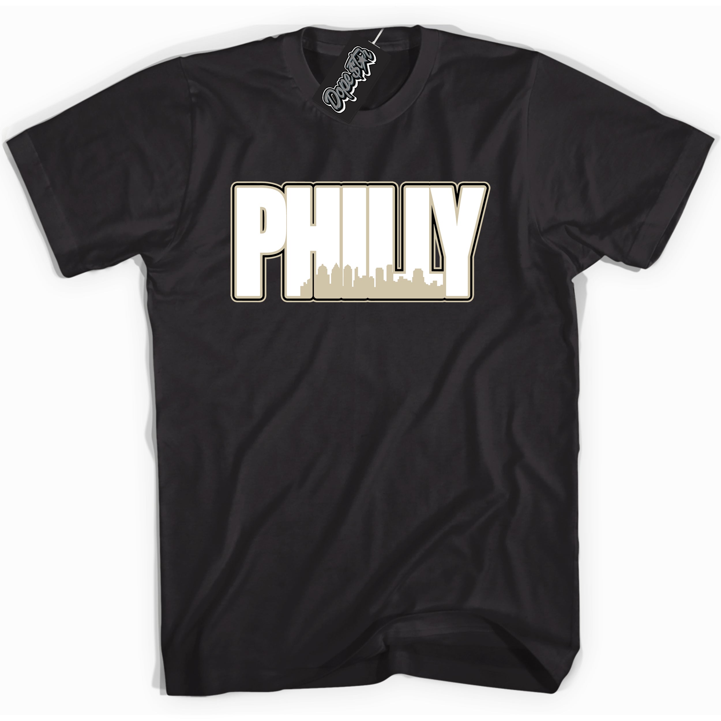 Cool Black Shirt with “ Philly” design that perfectly matches Gratitude 11s Sneakers.