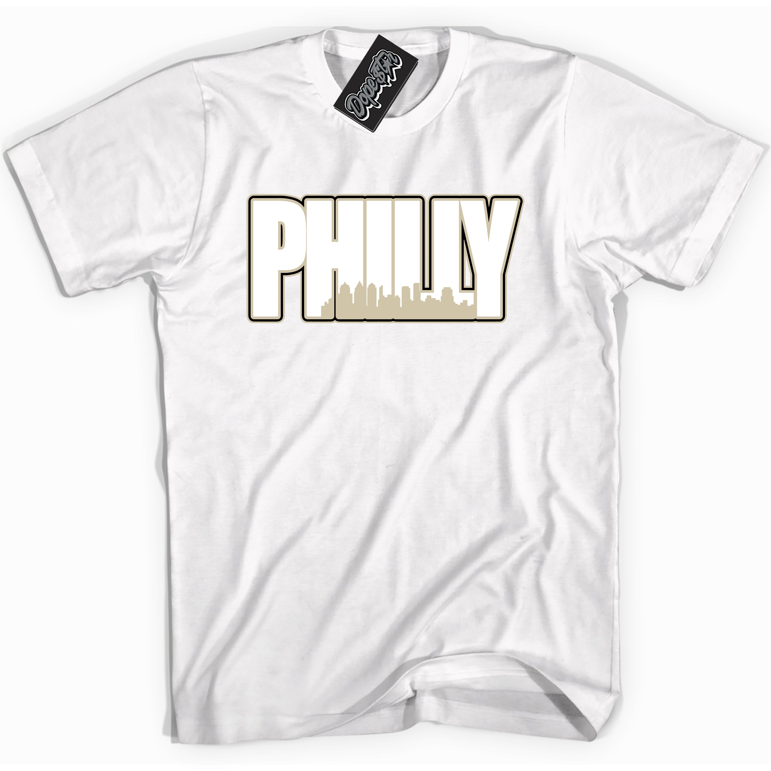 Cool White Shirt with “ Philly” design that perfectly matches Gratitude 11s Sneakers.