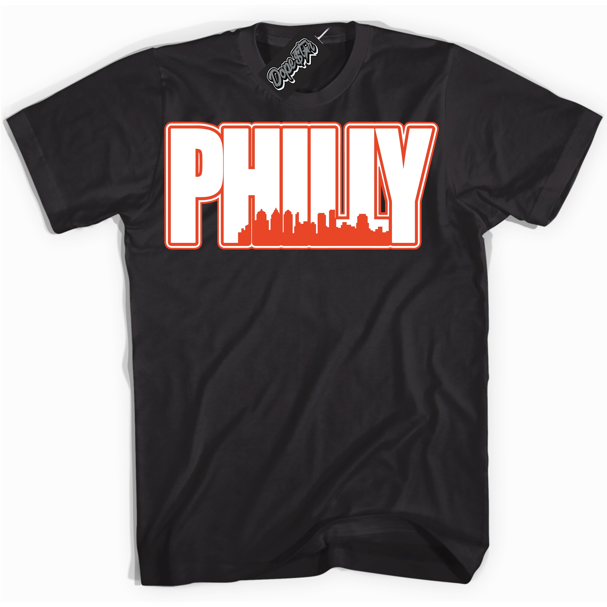 Nike Dunk Low Retro Cosmic Clay 'Philly' Shirt - Black Streetwear Mockup | Sneakerhead T-Shirt Matching Nike Dunk Low Retro Cosmic Clay | Limited Edition Urban Streetwear for Sneaker Matching O0TD | Outfits that pair perfectly with your ND Low Retro Cosmic Clay | Sneakerhead Fashion Must-Have Apparel for Men and Women