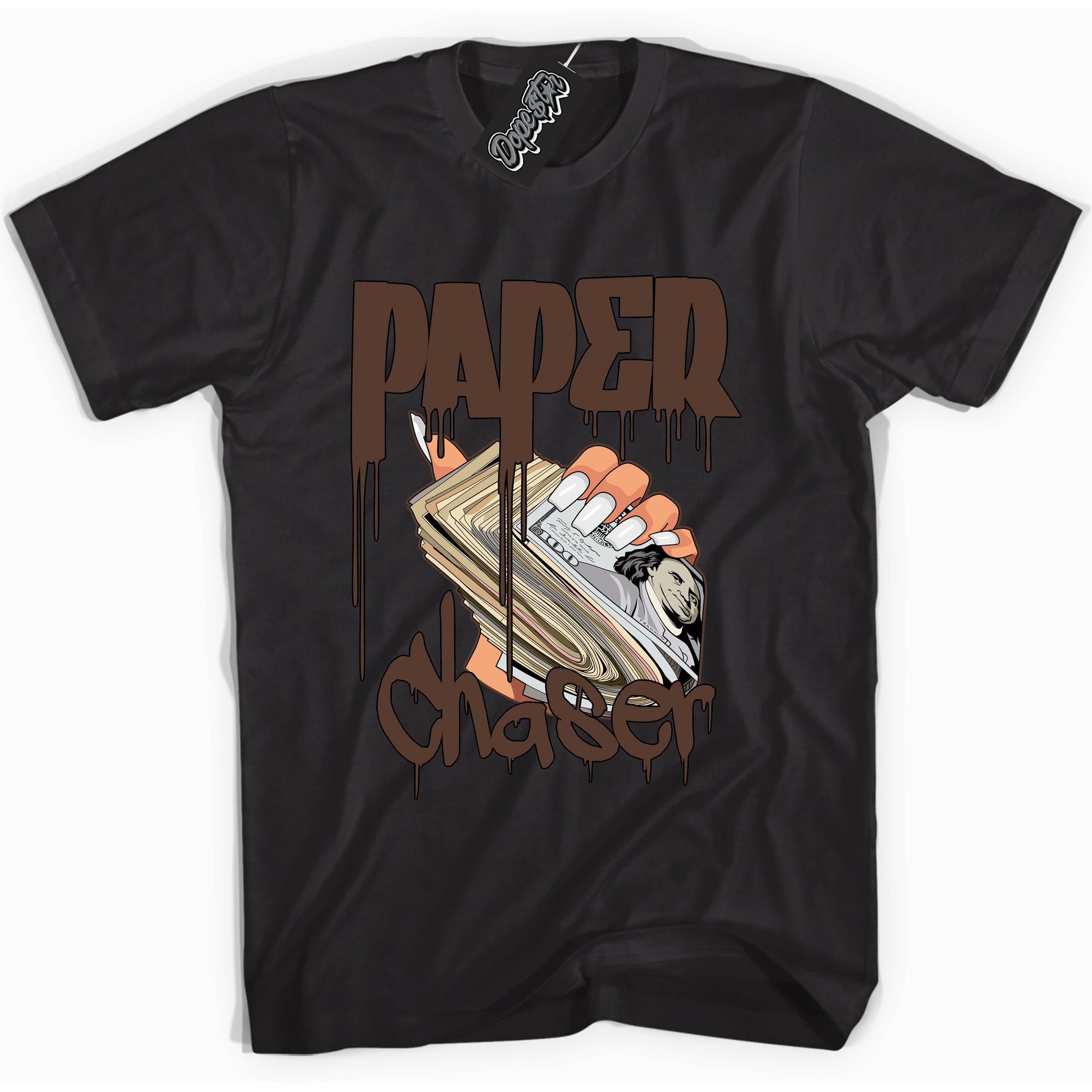 Cool Black graphic tee with “ Paper Chaser ” design, that perfectly matches Palomino 1s sneakers 