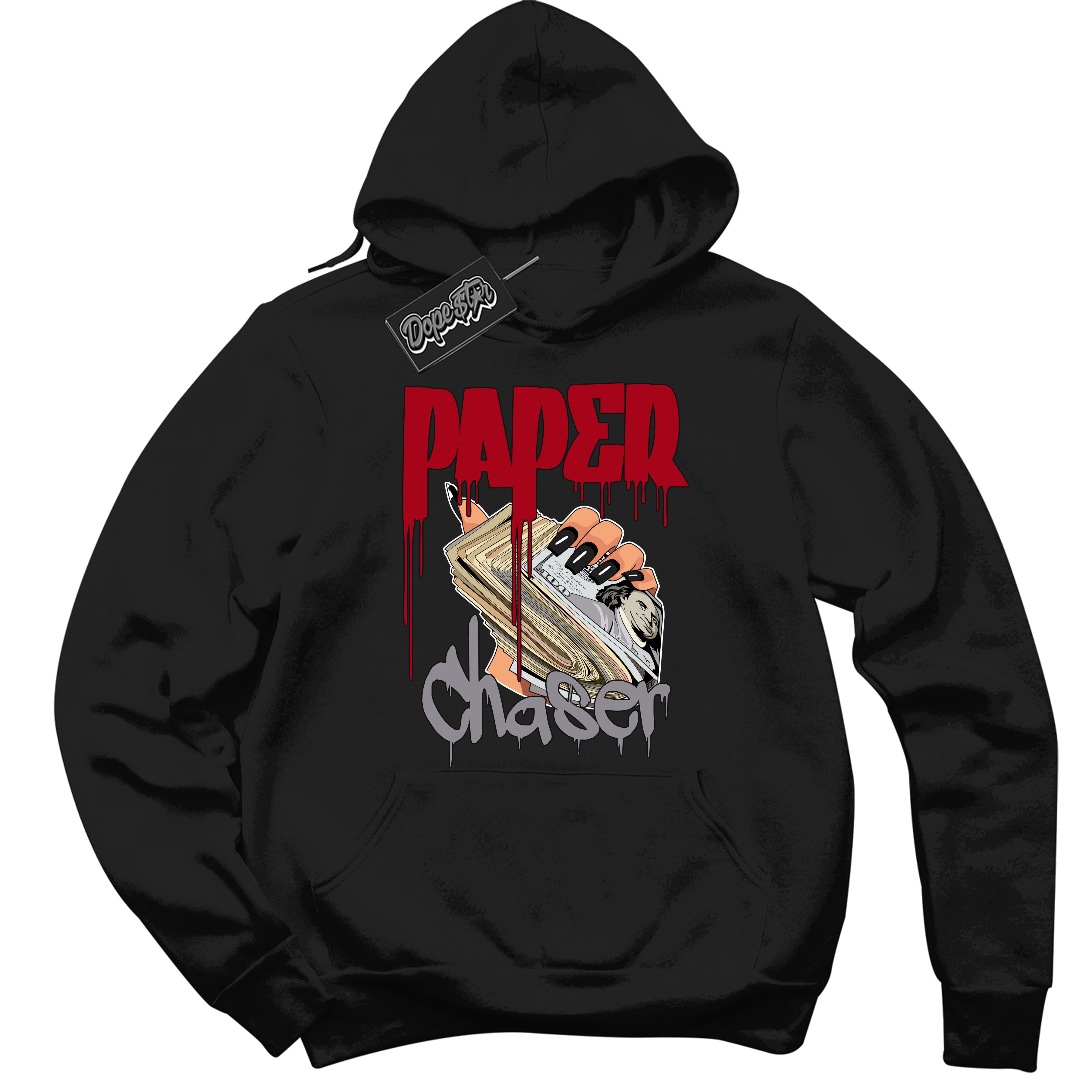 Cool Black Hoodie with “ Paper Chaser ”  design that Perfectly Matches  Bred Reimagined 4s Jordans.