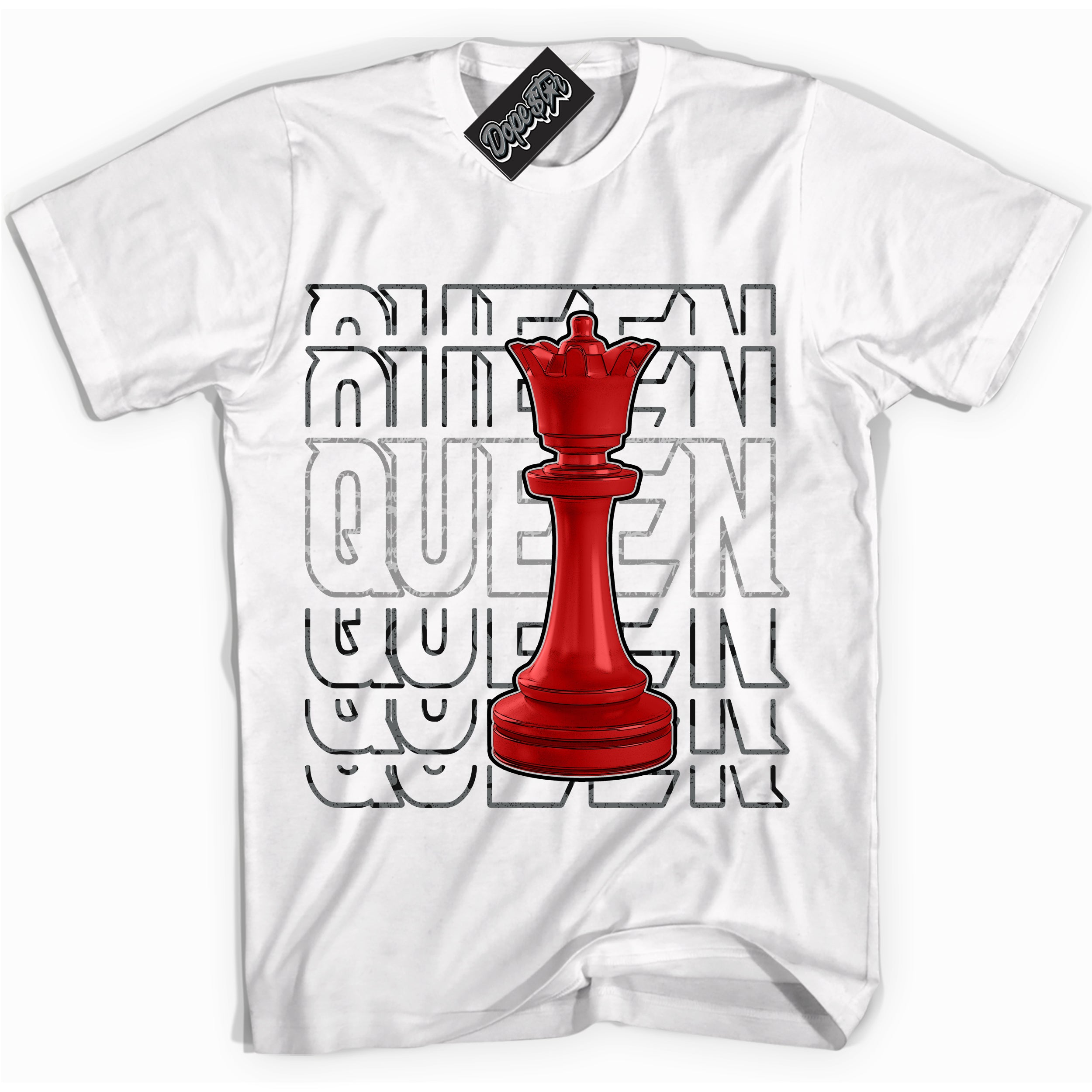 Cool White Shirt with “ Queen Chess ” design that perfectly matches Rebellionaire 1s Sneakers.