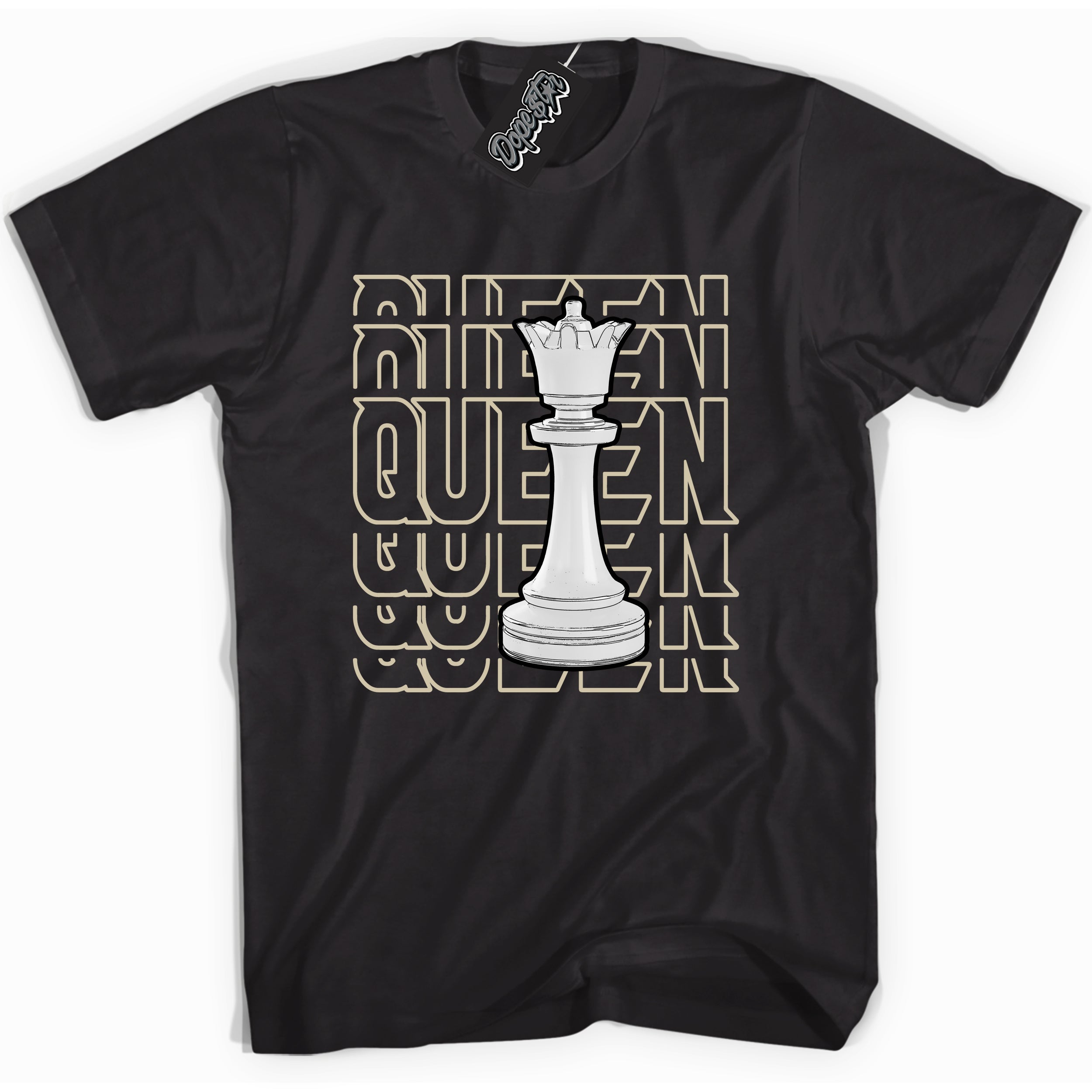 Cool Black Shirt with “ Queen Chess” design that perfectly matches Gratitude 11s Sneakers.