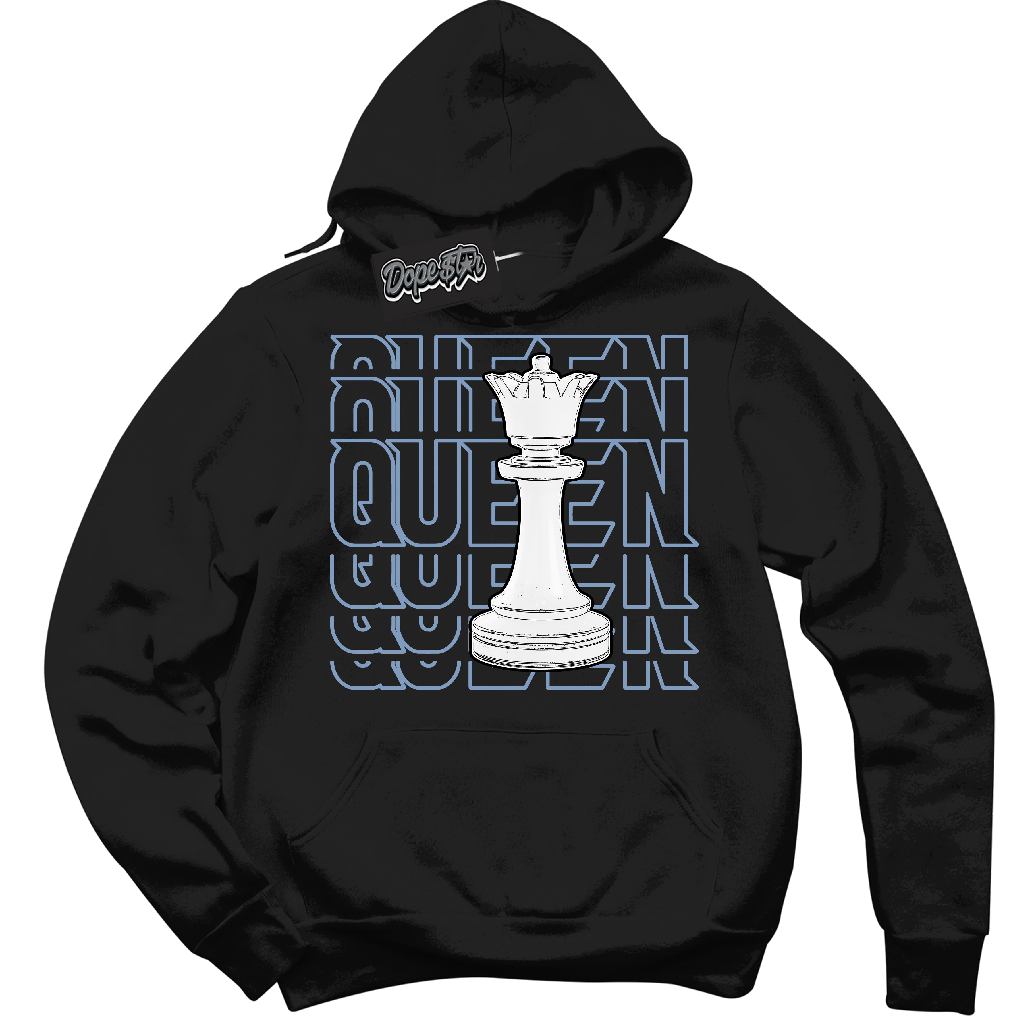 Cool Black Hoodie with “ Queen Chess ”  design that Perfectly Matches Reverse Oreo 6s Sneakers.