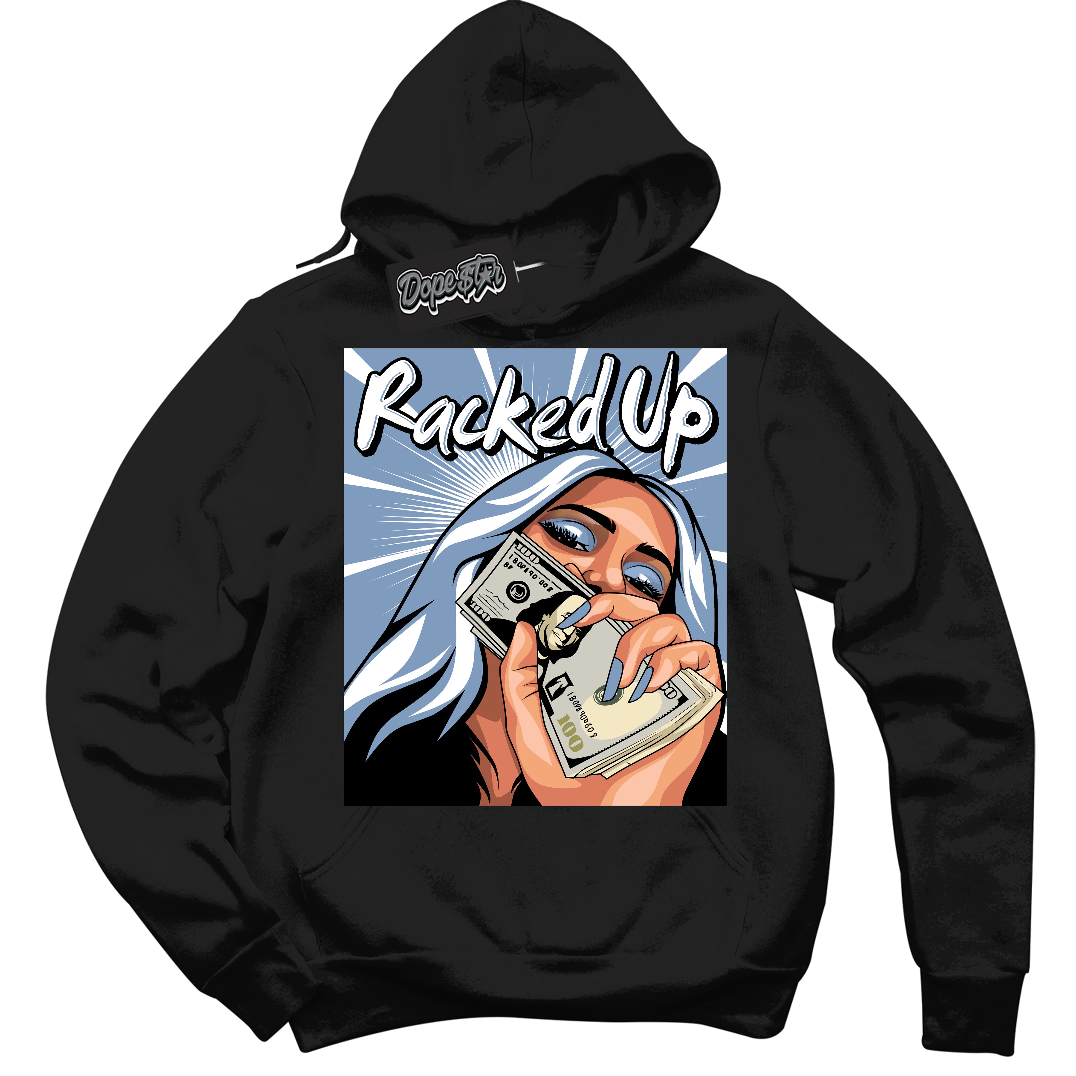 Cool Black Hoodie with “ Racked Up ”  design that Perfectly Matches Reverse Oreo 6s Sneakers.