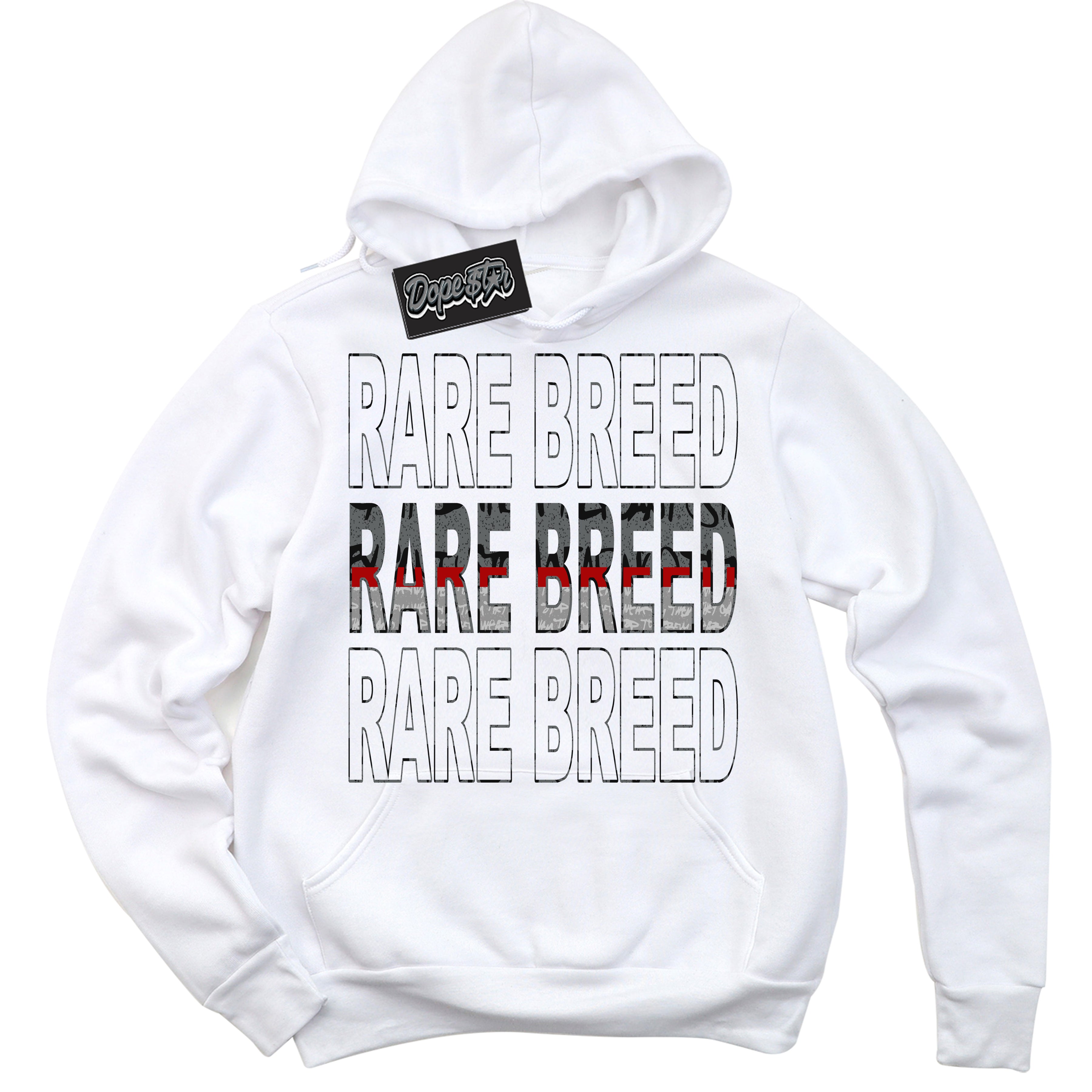 Cool White Hoodie with “ Rare Breed ”  design that Perfectly Matches Rebellionaire 1s Sneakers.