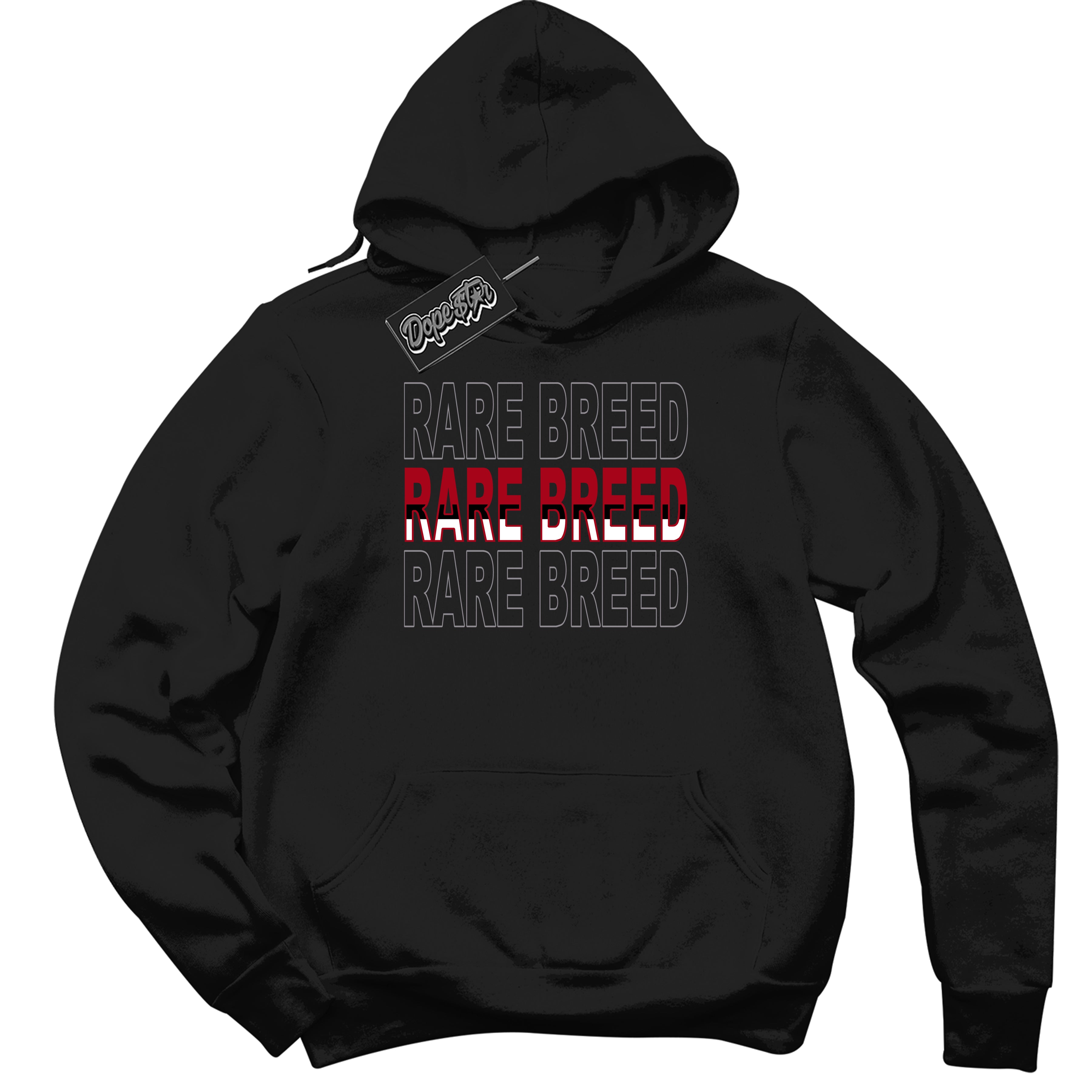 Cool Black Hoodie with “ Rare Breed ”  design that Perfectly Matches  Bred Reimagined 4s Jordans.