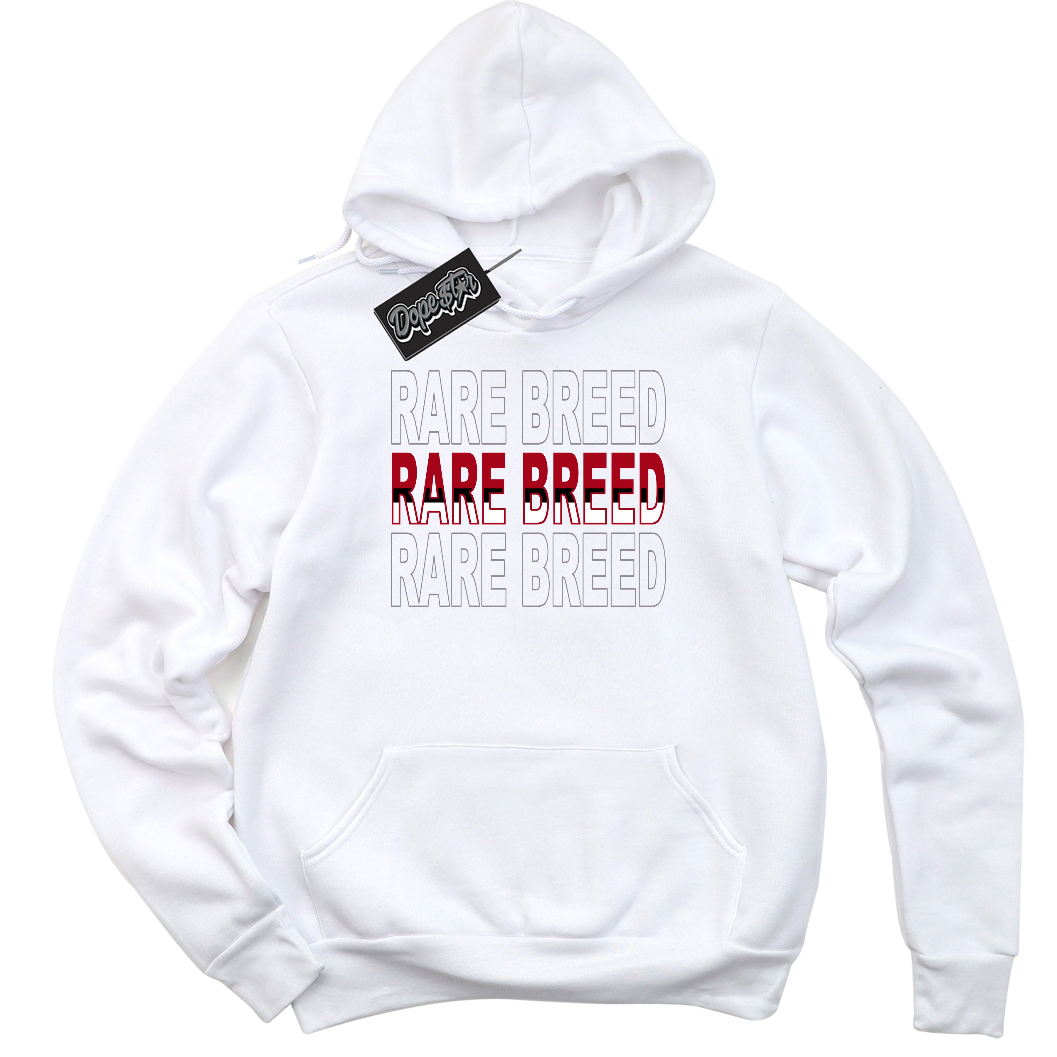 Cool White Hoodie with “ Rare Breed ”  design that Perfectly Matches Bred Reimagined 4s Jordans.