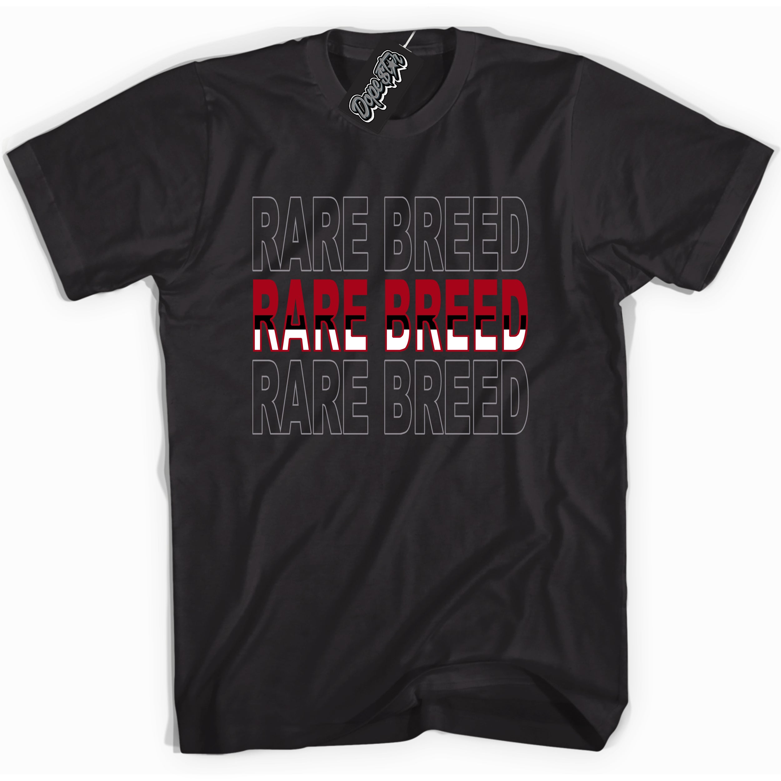 Cool Black Shirt with “ Rare Breed” design that perfectly matches Bred Reimagined 4s Jordans.