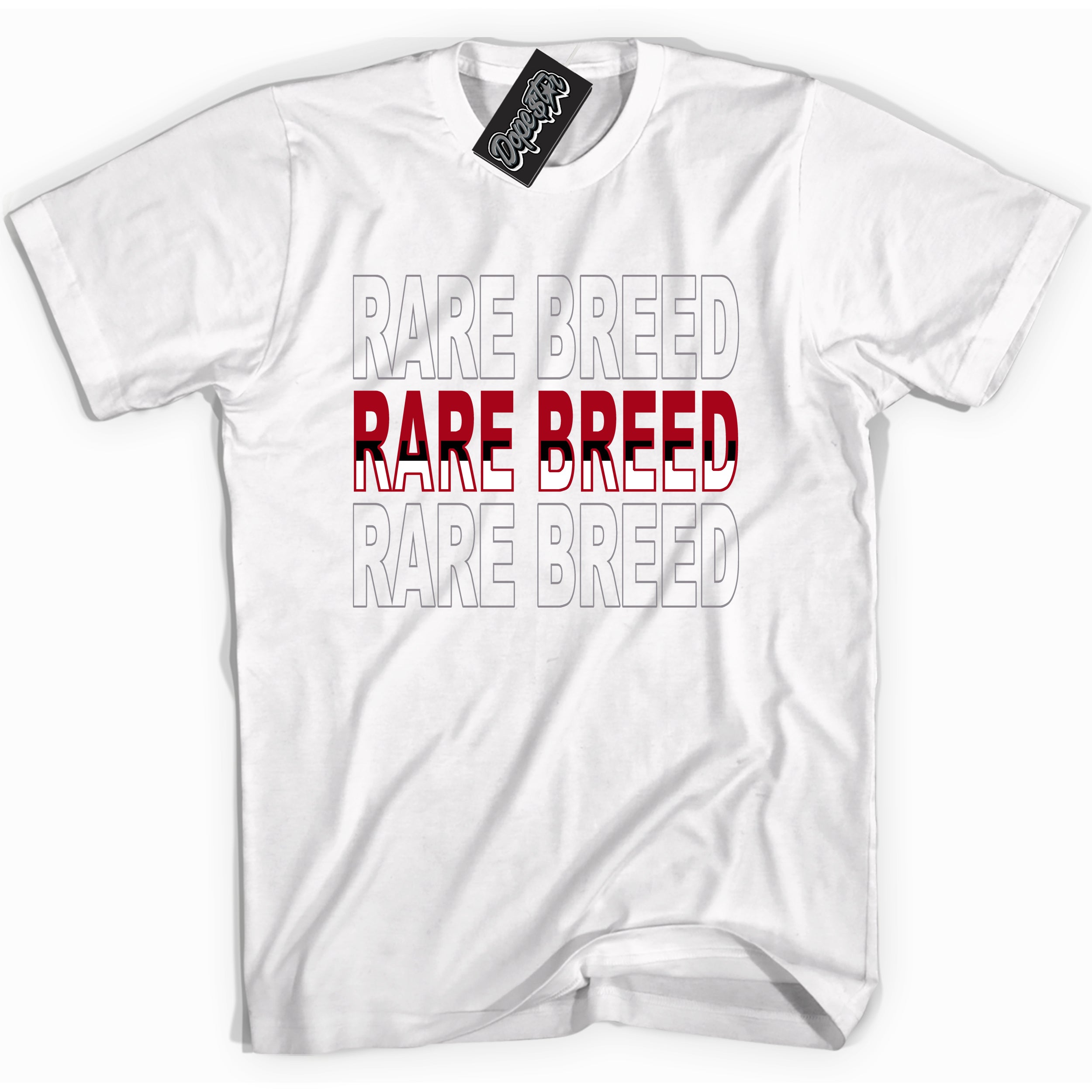 Cool White Shirt with “ Rare Breed” design that perfectly matches Bred Reimagined 4s Jordans.