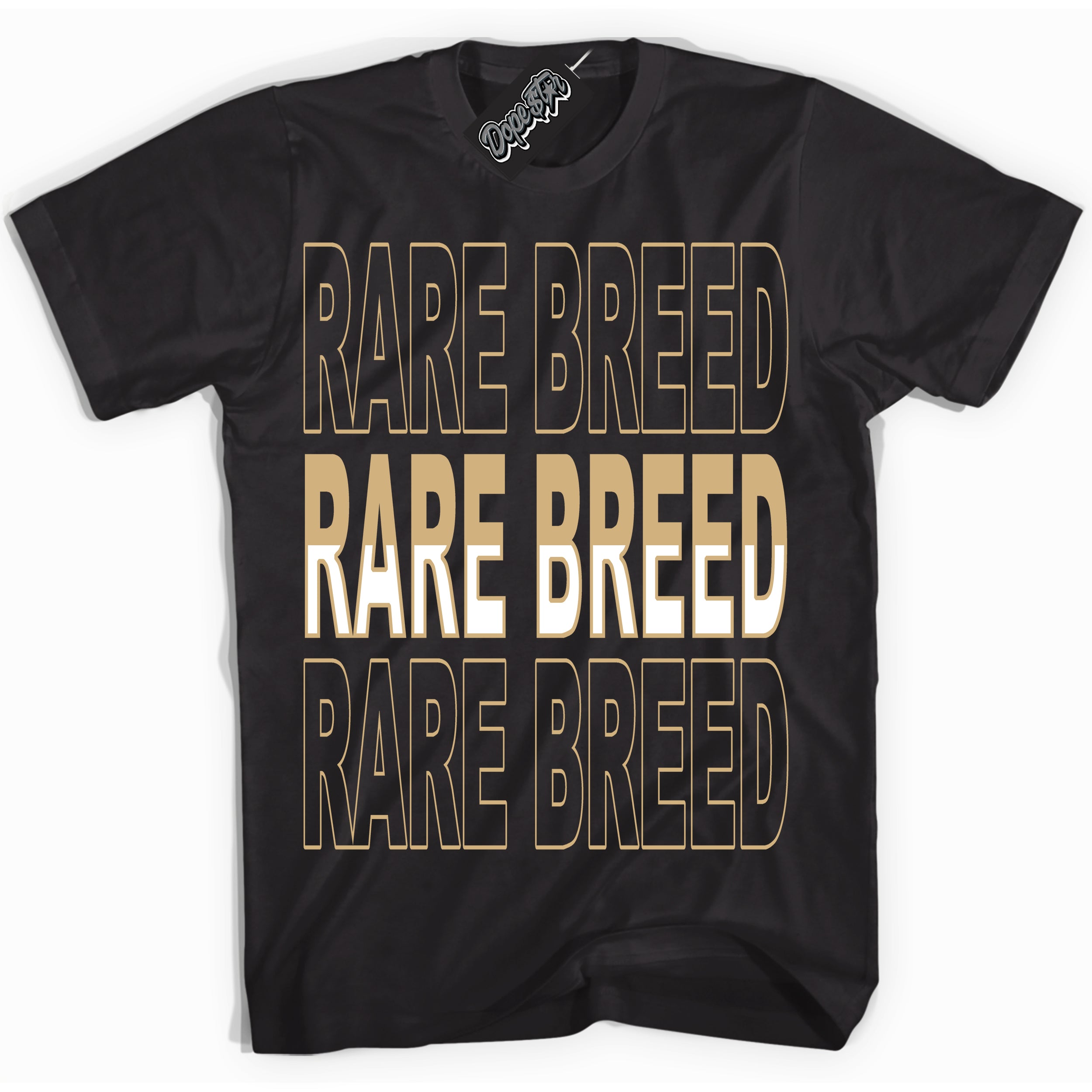 Jordan MVP White Metallic Gold ‘Rare Breed’ – Black Streetwear T-Shirt | Sneaker Matching shirt for Jordan MVP White Metallic Gold | Men's and Women's Streetwear Graphic Tee by Sneaker Shirts Outlet.
