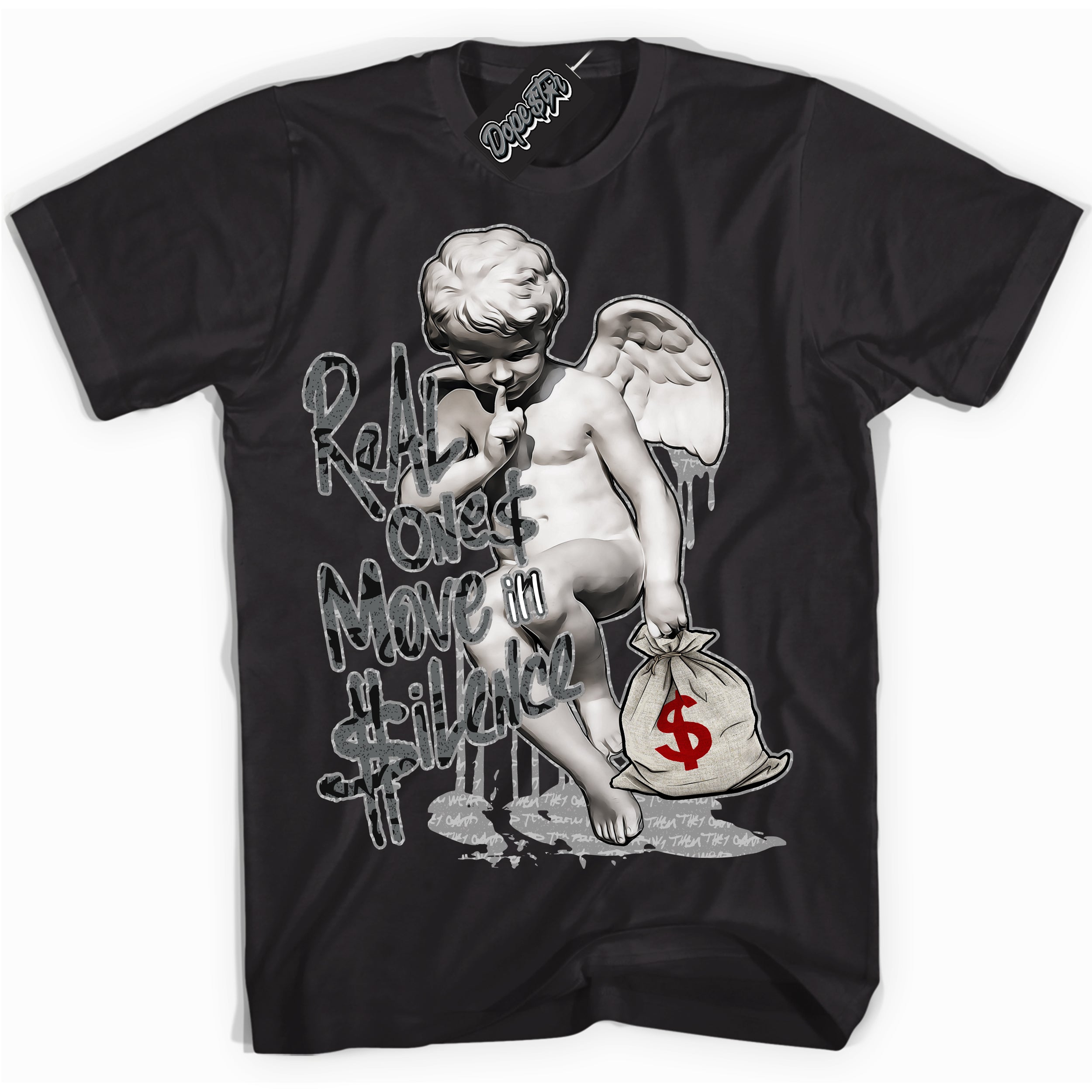 Cool Black Shirt with “ Real Ones Cherub ” design that perfectly matches Rebellionaire 1s Sneakers.