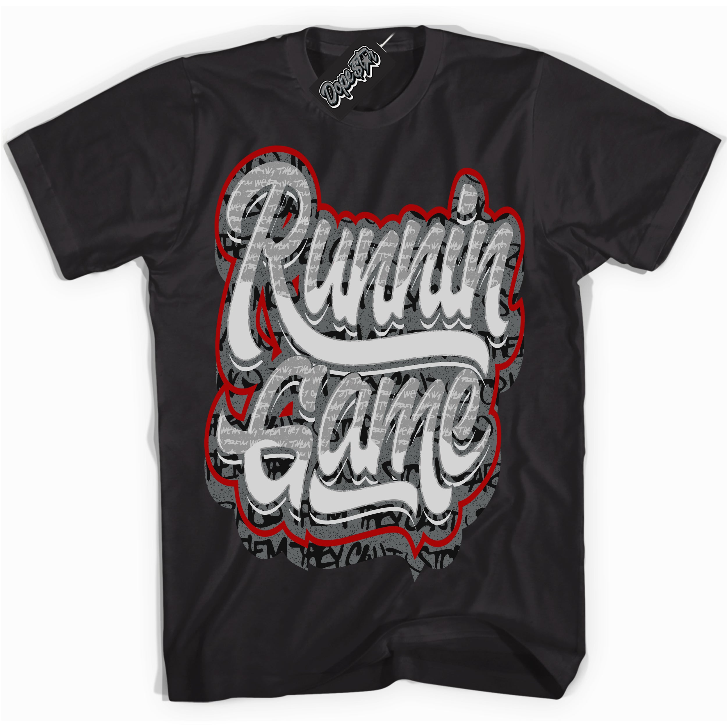 Cool Black Shirt with “ Running Game ” design that perfectly matches Rebellionaire 1s Sneakers.