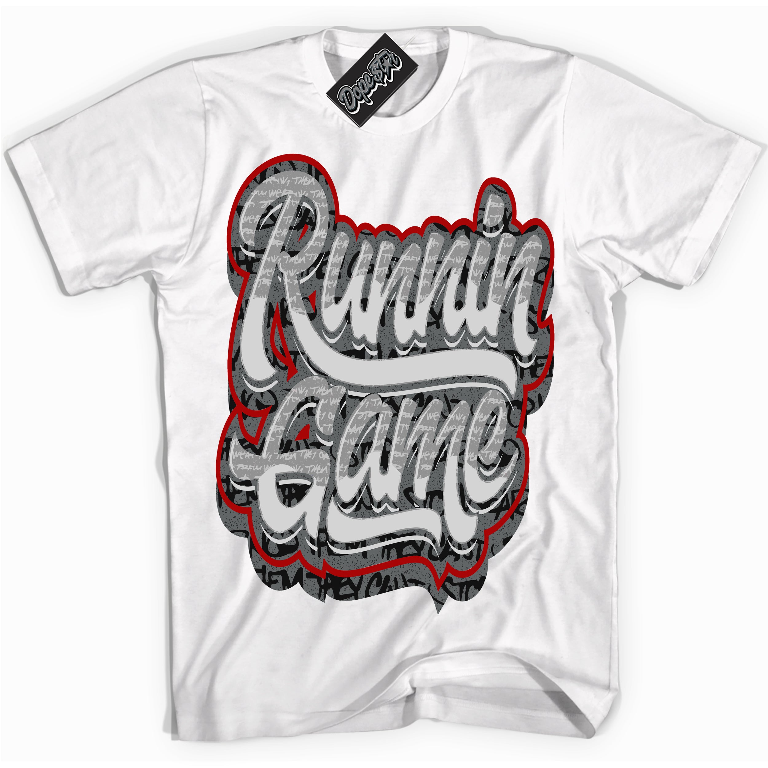 Cool White Shirt with “ Running Game ” design that perfectly matches Rebellionaire 1s Sneakers.