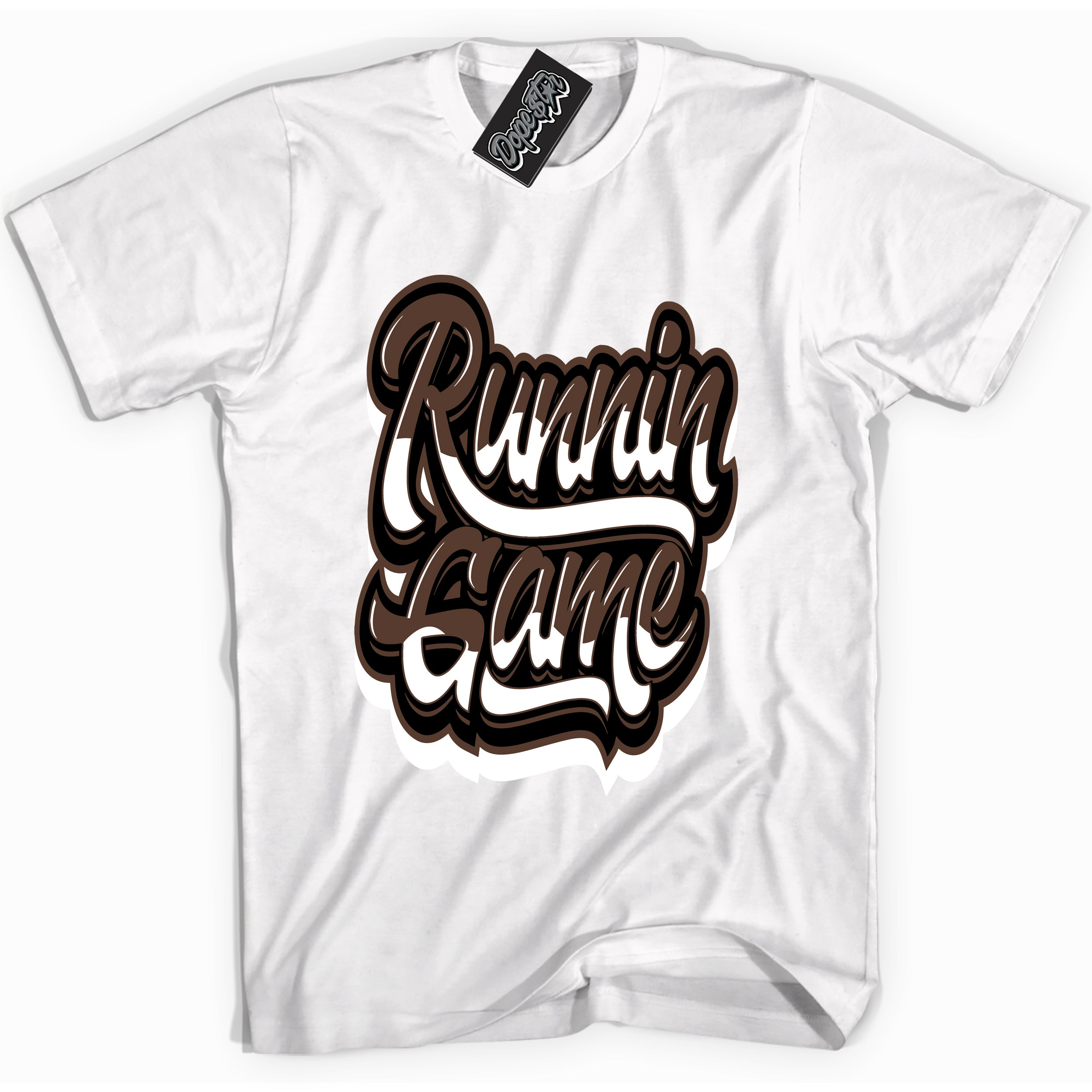 Cool White graphic tee with “ Running Game ” design, that perfectly matches Palomino 1s sneakers 