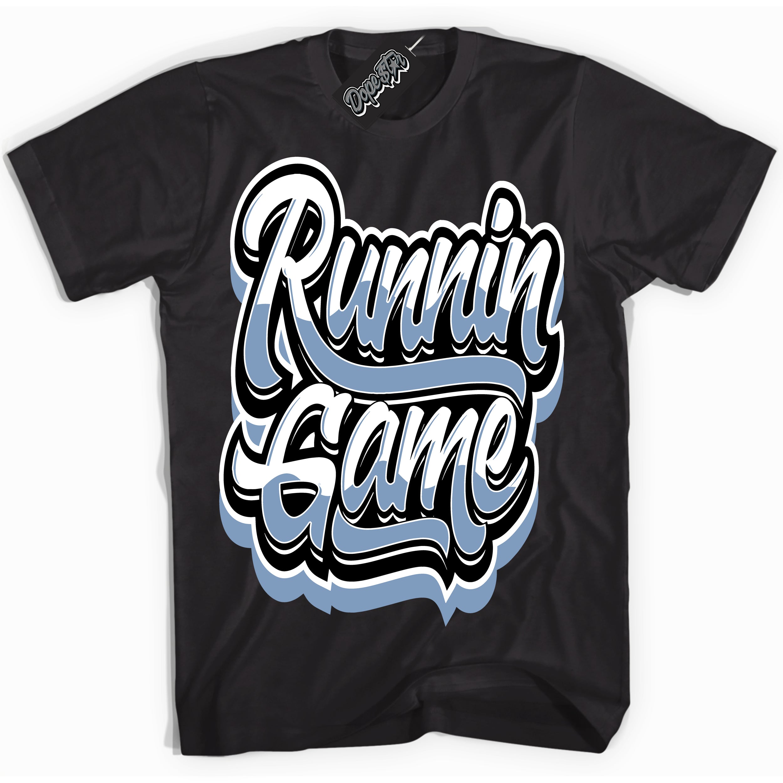 Cool Black Shirt with “ Running Game” design that perfectly matches Reverse Oreo 6s Sneakers.