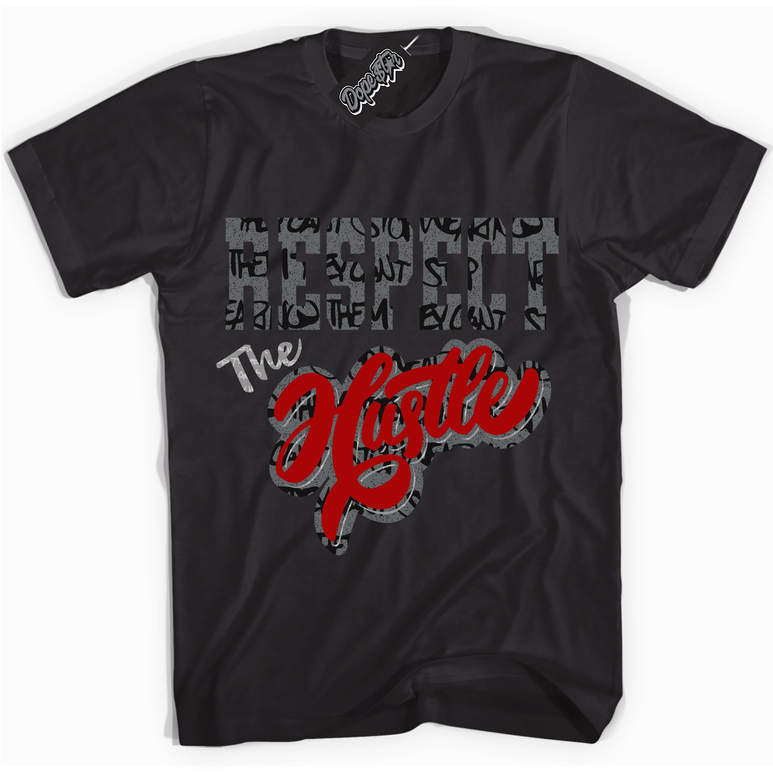 Cool Black Shirt with “ Respect The Hustle ” design that perfectly matches Rebellionaire 1s Sneakers.