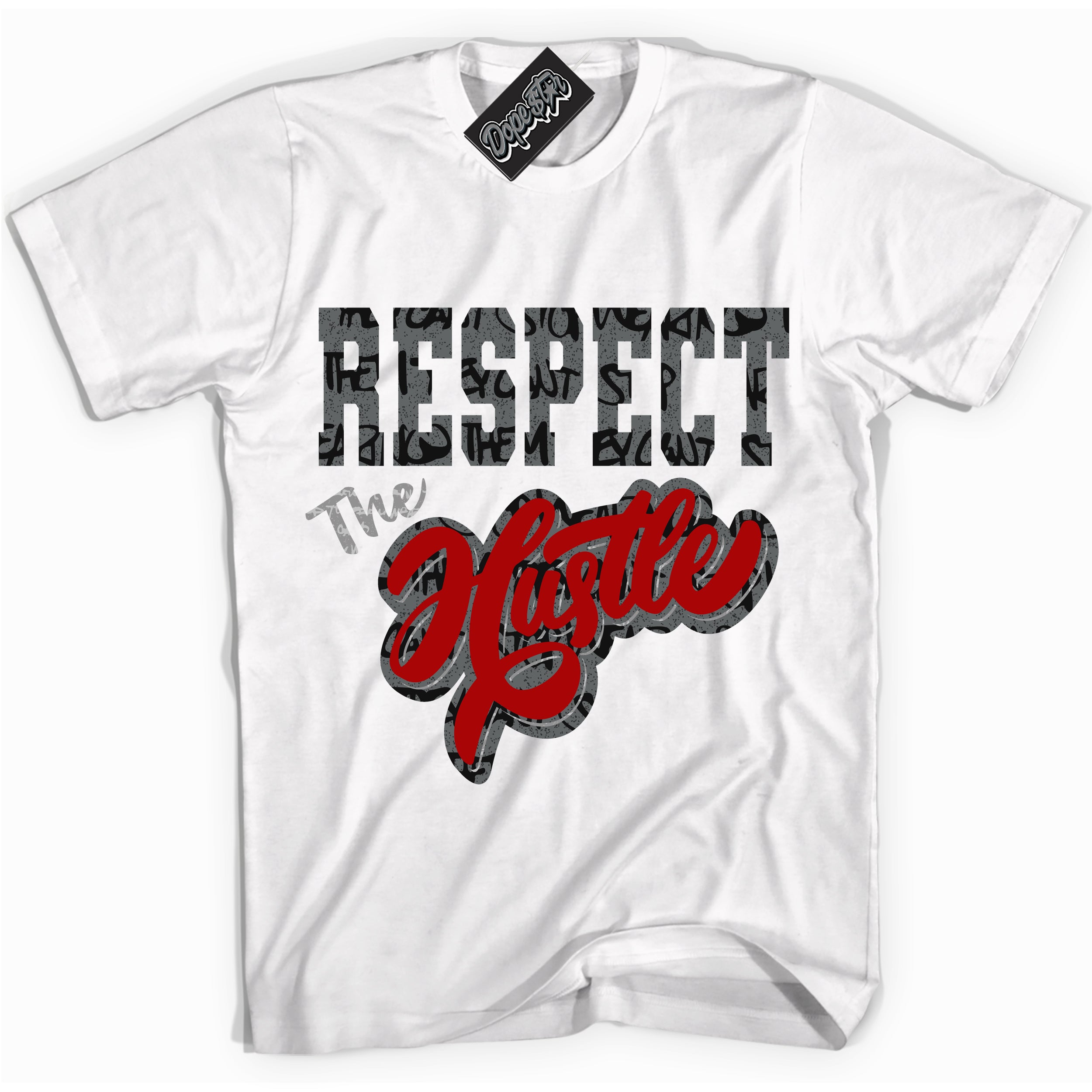 Cool White Shirt with “ Respect The Hustle ” design that perfectly matches Rebellionaire 1s Sneakers.