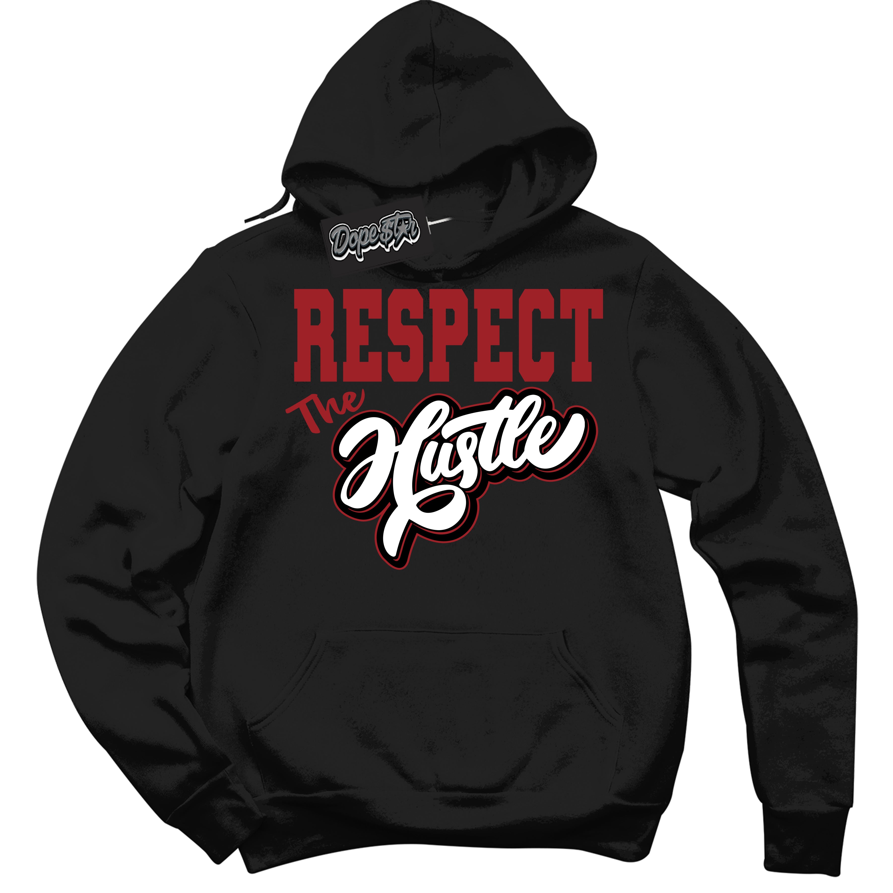 Cool Black Hoodie With “ Respect The Hustle “ Design That Perfectly Matches Lost And Found 1s Sneakers