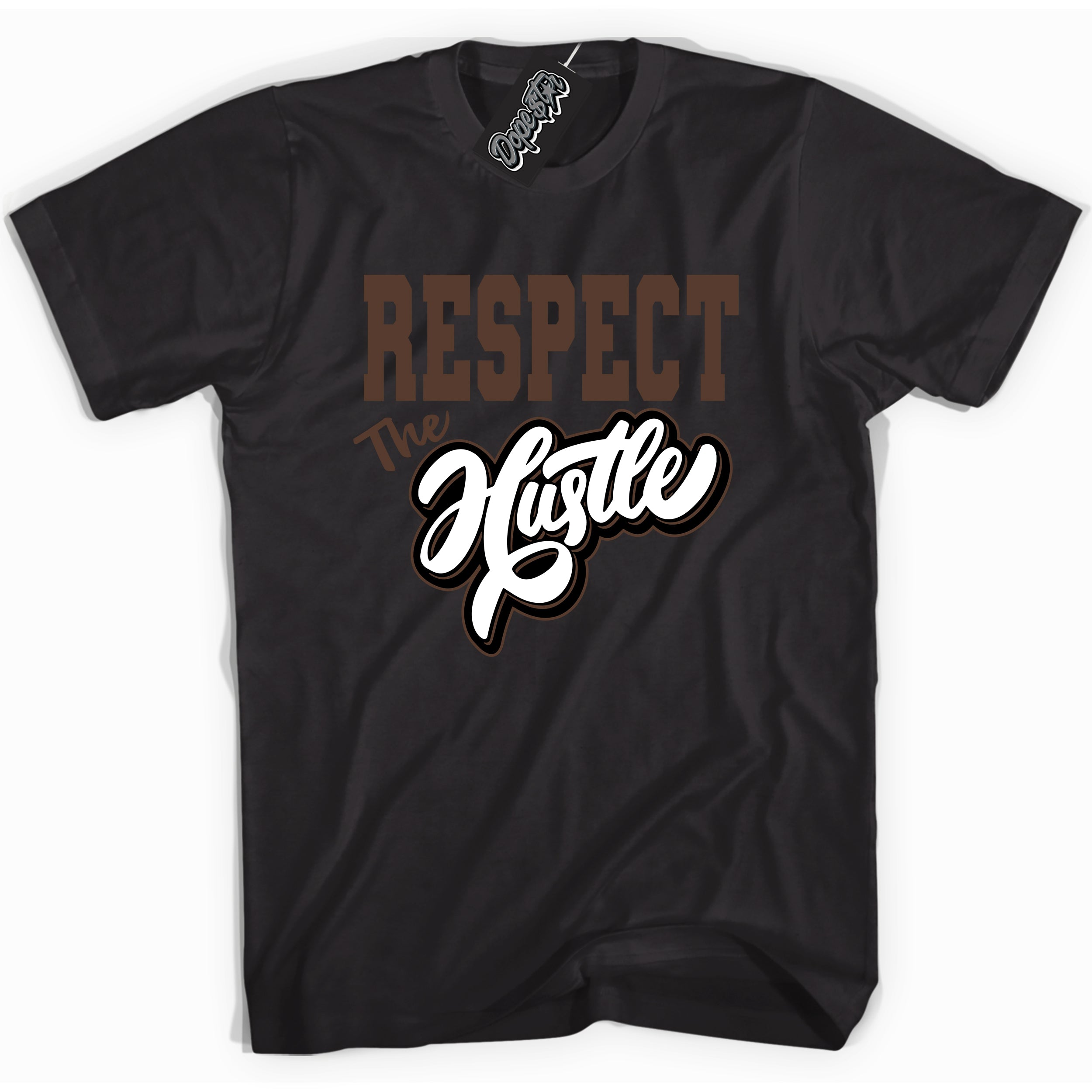 Cool Black graphic tee with “ Respect The Hustle ” design, that perfectly matches Palomino 1s sneakers 