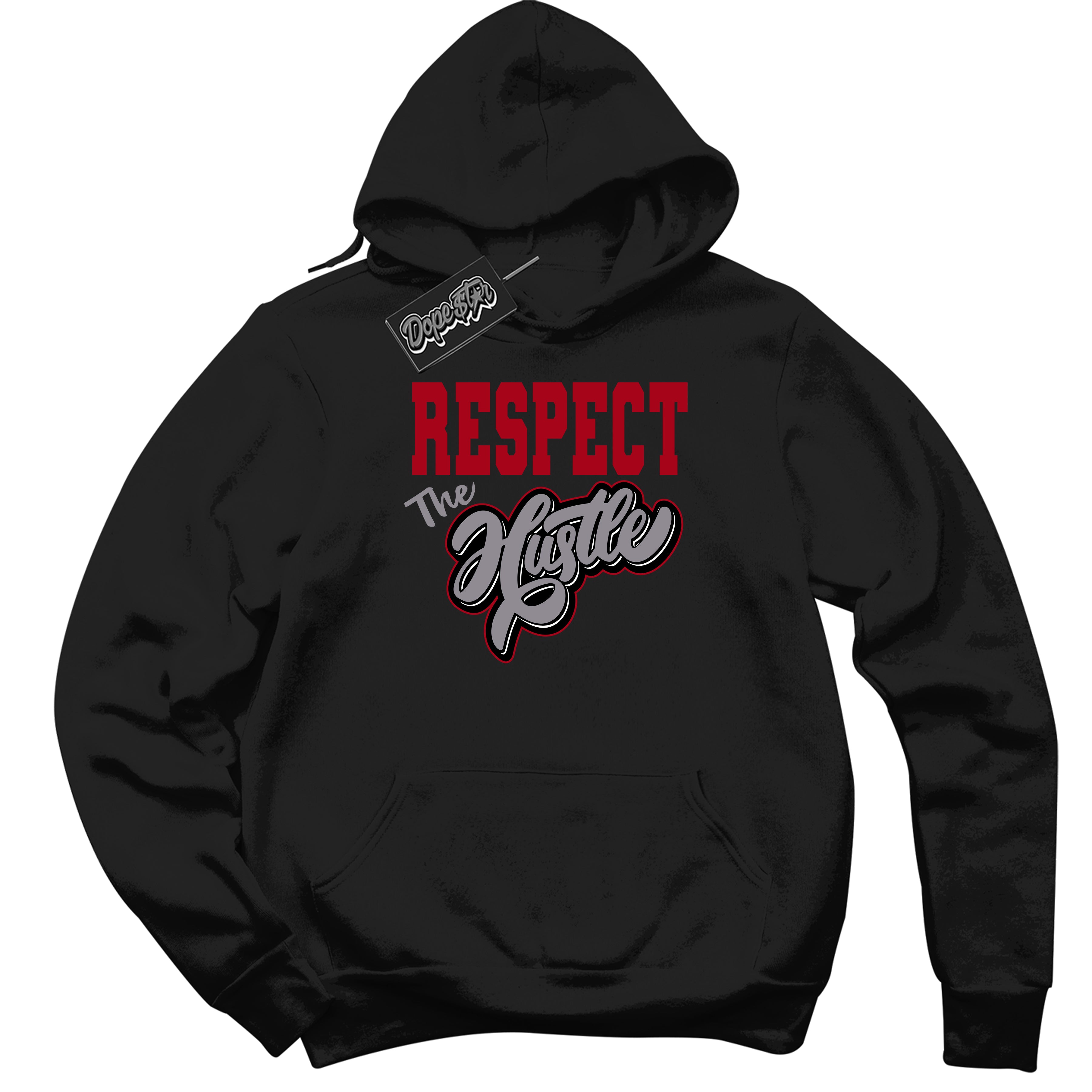 Cool Black Hoodie with “ Respect The Hustle ”  design that Perfectly Matches  Bred Reimagined 4s Jordans.