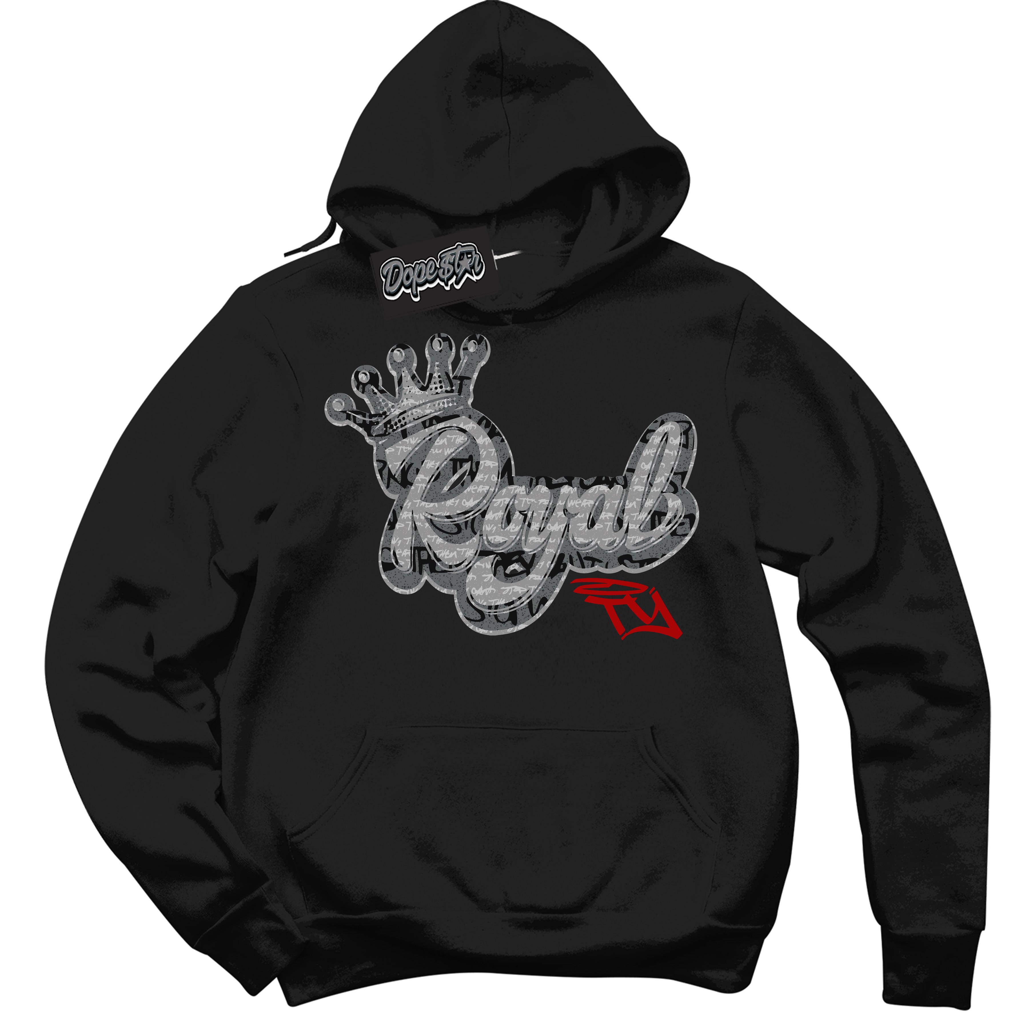 Cool Black Hoodie with “ Royalty ”  design that Perfectly Matches Rebellionaire 1s Sneakers.